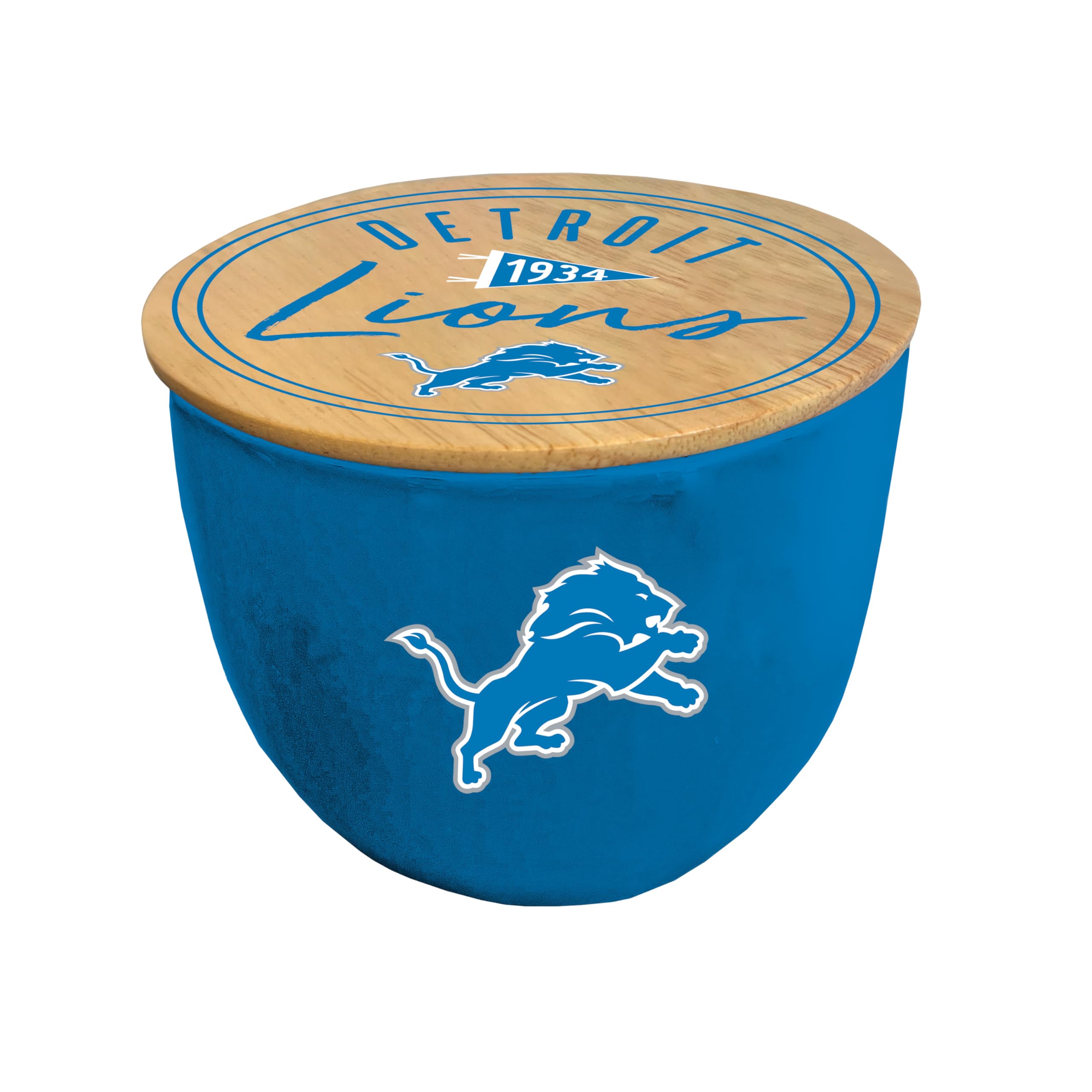 NFL Detroit Lions Script Circle Logo Ceramic Candle - Sports Gifts, Sports Memorabilia, Sports Collectibles, Fan Shop