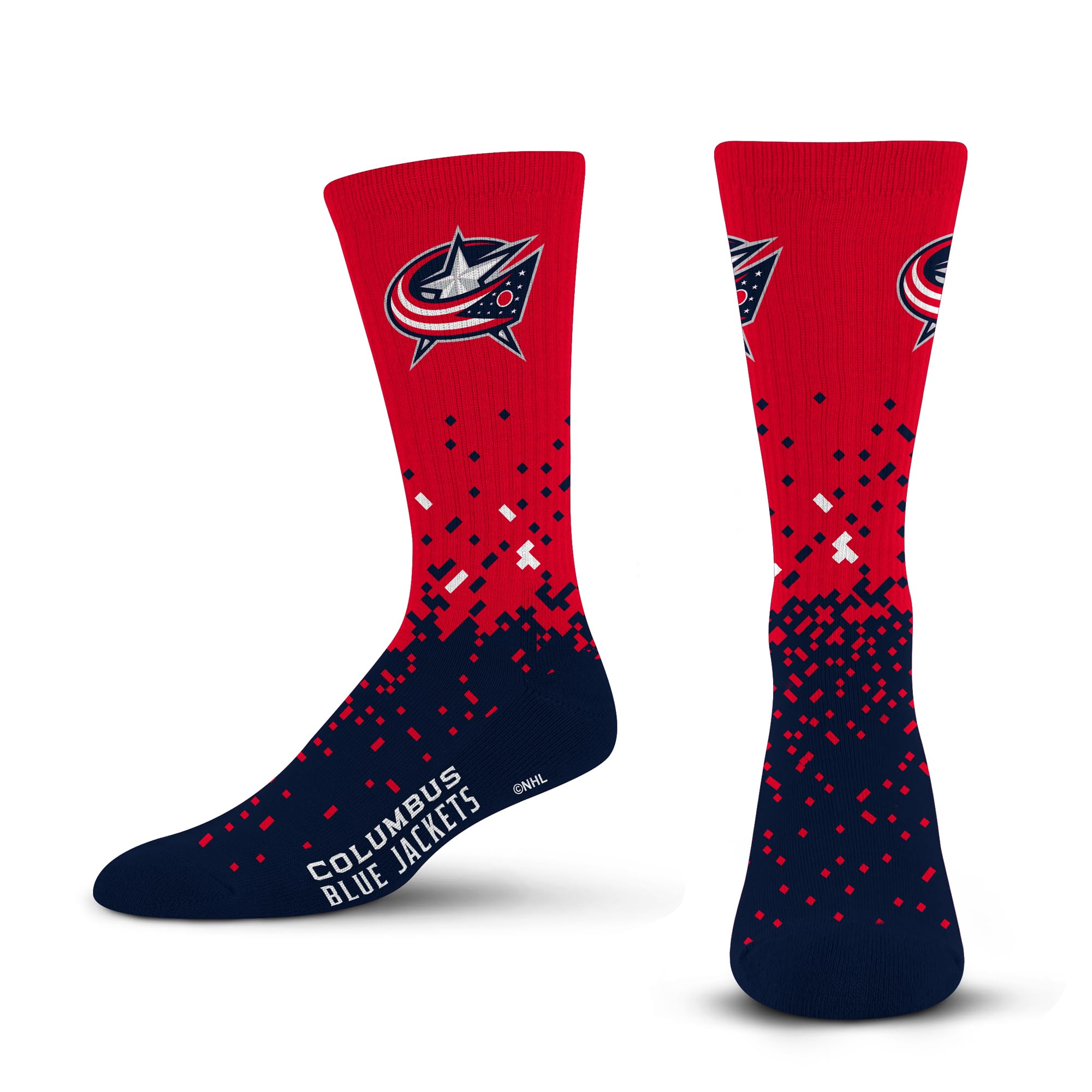For Bare Feet NHL COLUMBUS BLUE JACKETS Spray Zone Crew Sock Team Color Large - Sports Gifts, Sports Memorabilia, Sports Collectibles, Fan Shop