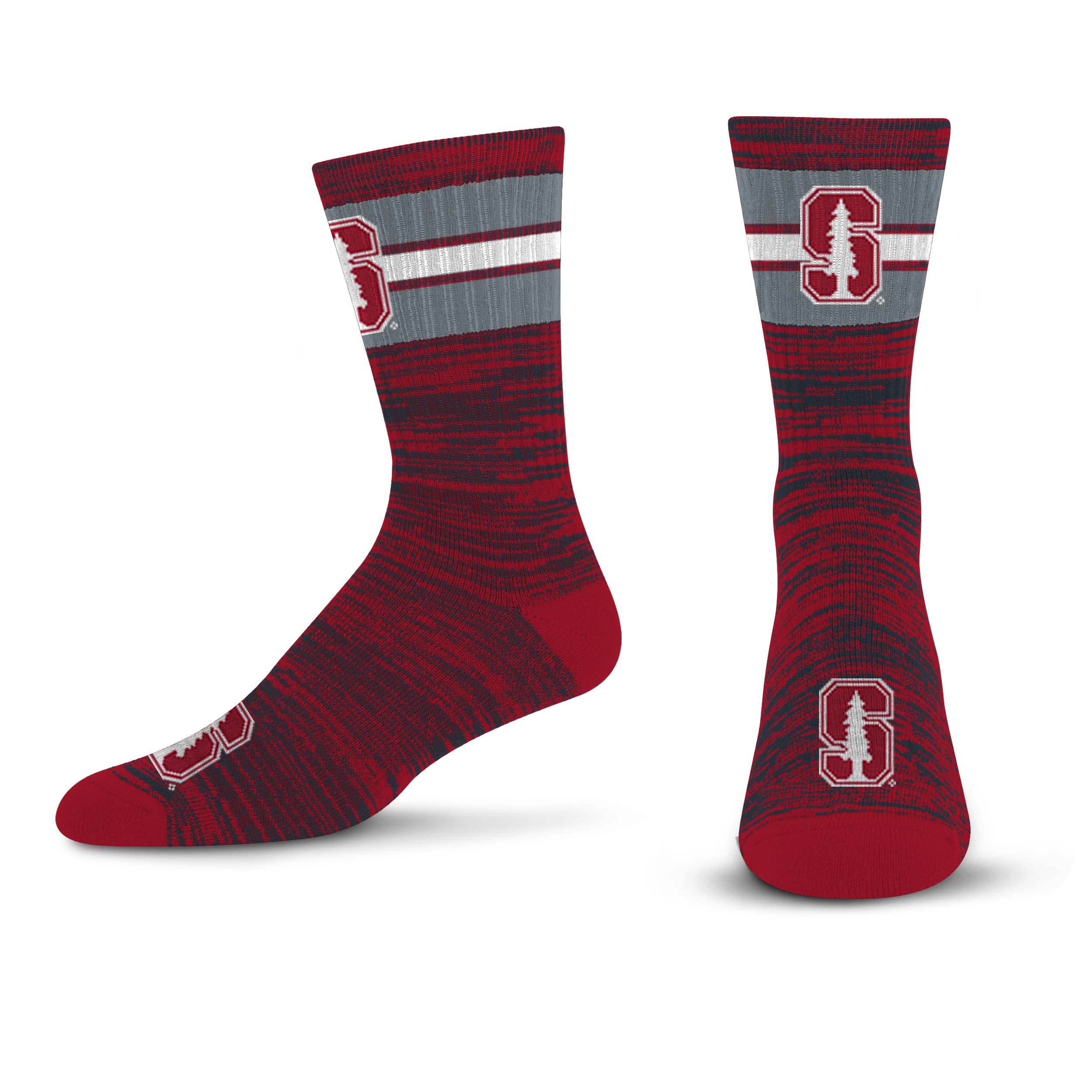 For Bare Feet Men's NCAA Stanford Cardinal First String Crew Sock Team Color Large - Sports Gifts, Sports Memorabilia, Sports Collectibles, Fan Shop