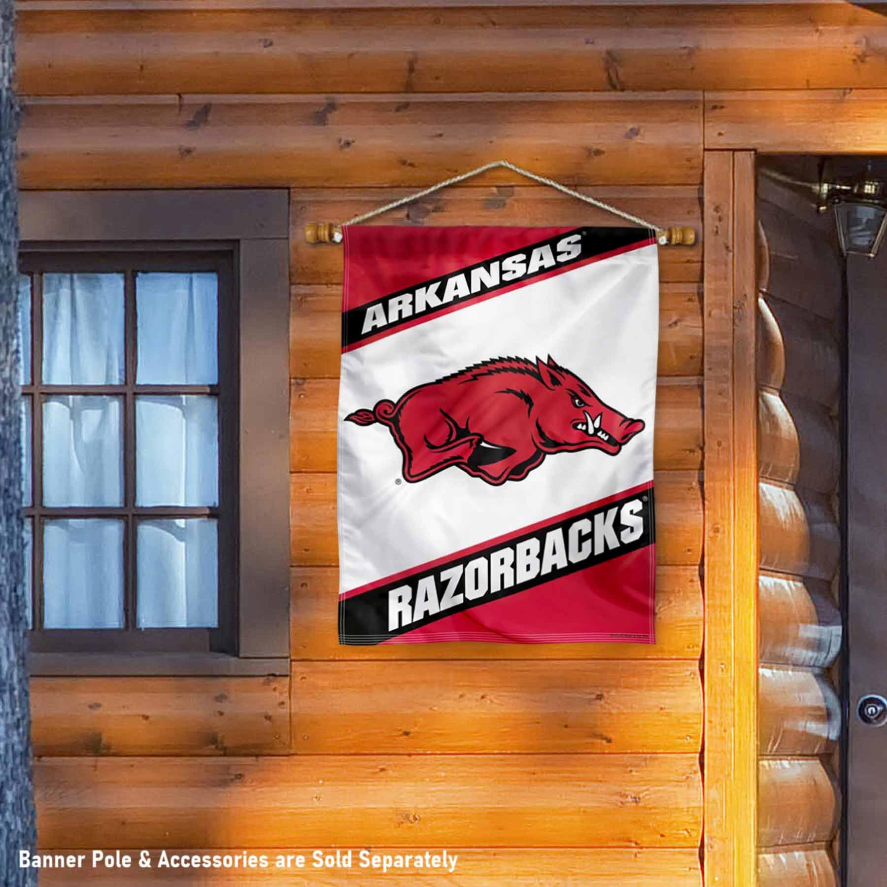Arkansas Razorbacks White Panel Banner Flag - Sports Collectibles, Sports Memorabilia, Sports Fan Shop, Sports Gifts