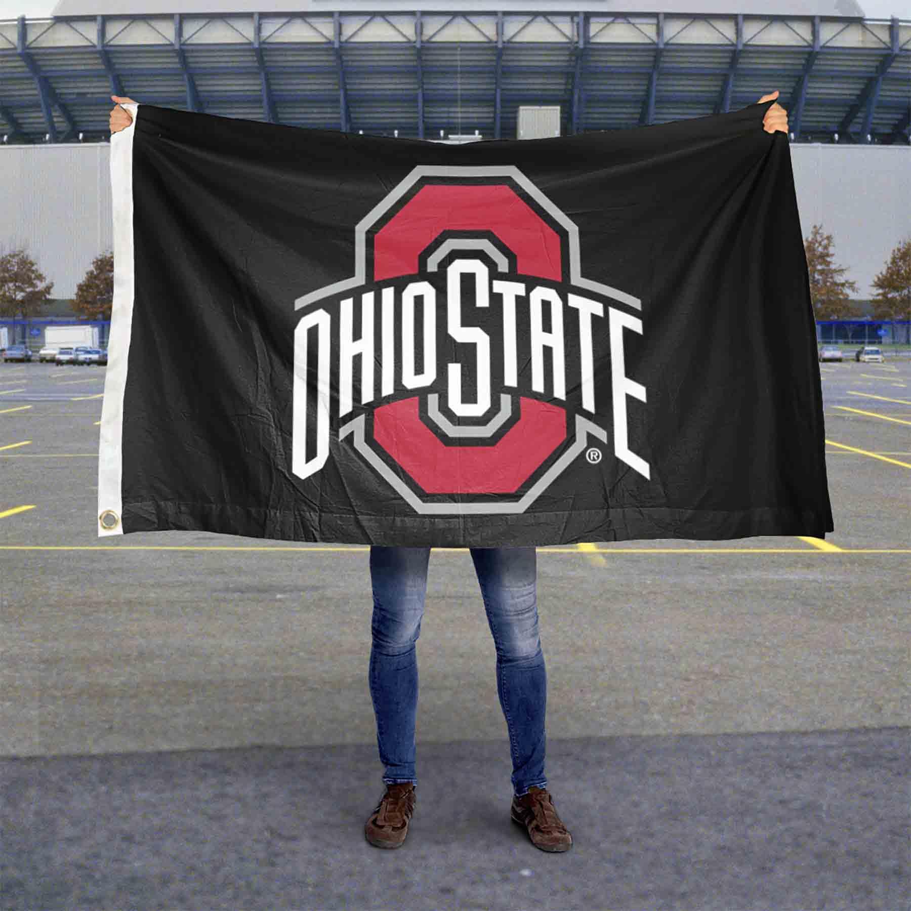 College Flags & Banners Co. Ohio State Buckeyes Black Flag - Sports Collectibles, Sports Memorabilia, Sports Fan Shop, Sports Gifts