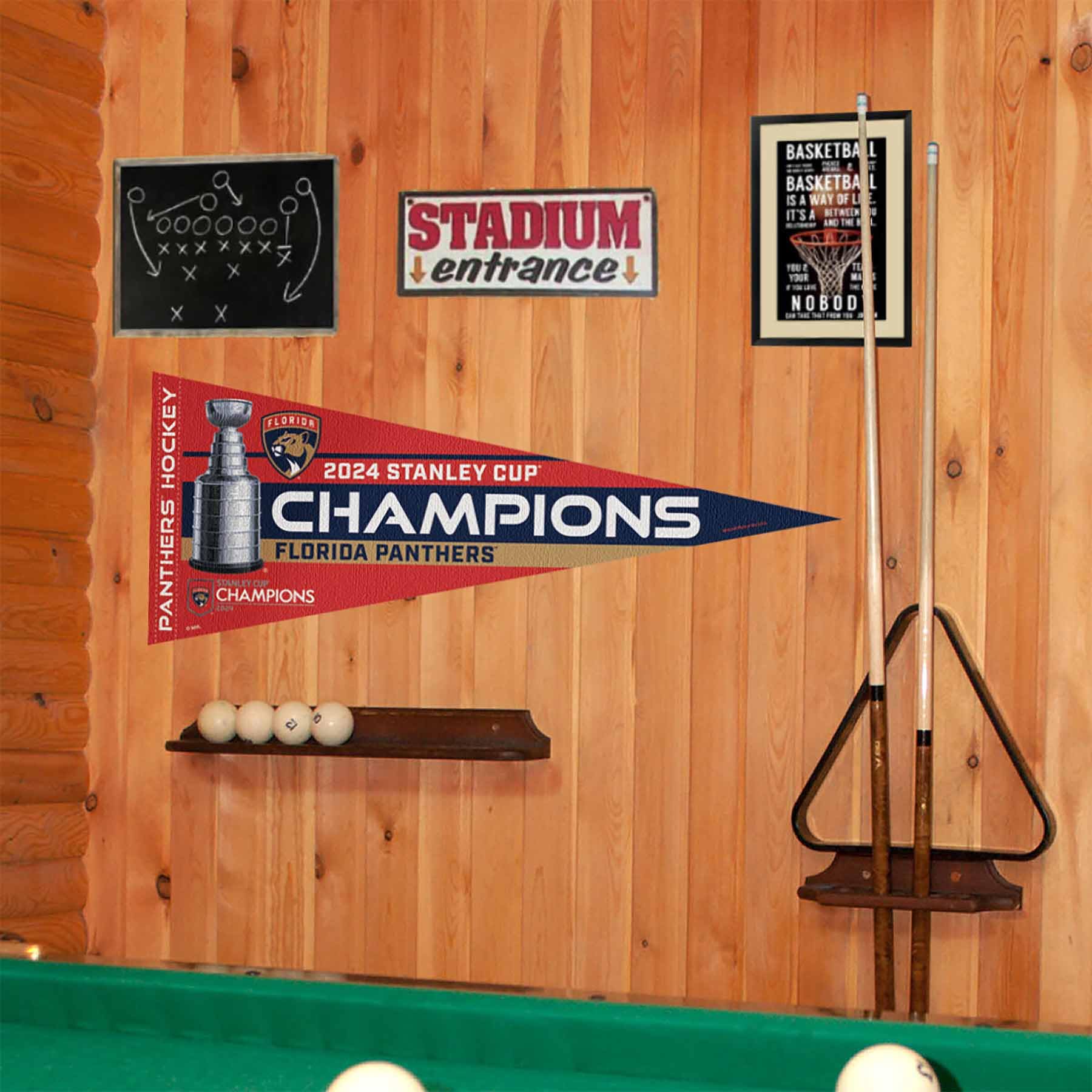 WinCraft Florida Panthers 2024 Stanley Cup Champions Pennant Flag - Sports Collectibles, Sports Memorabilia, Sports Fan Shop, Sports Gifts