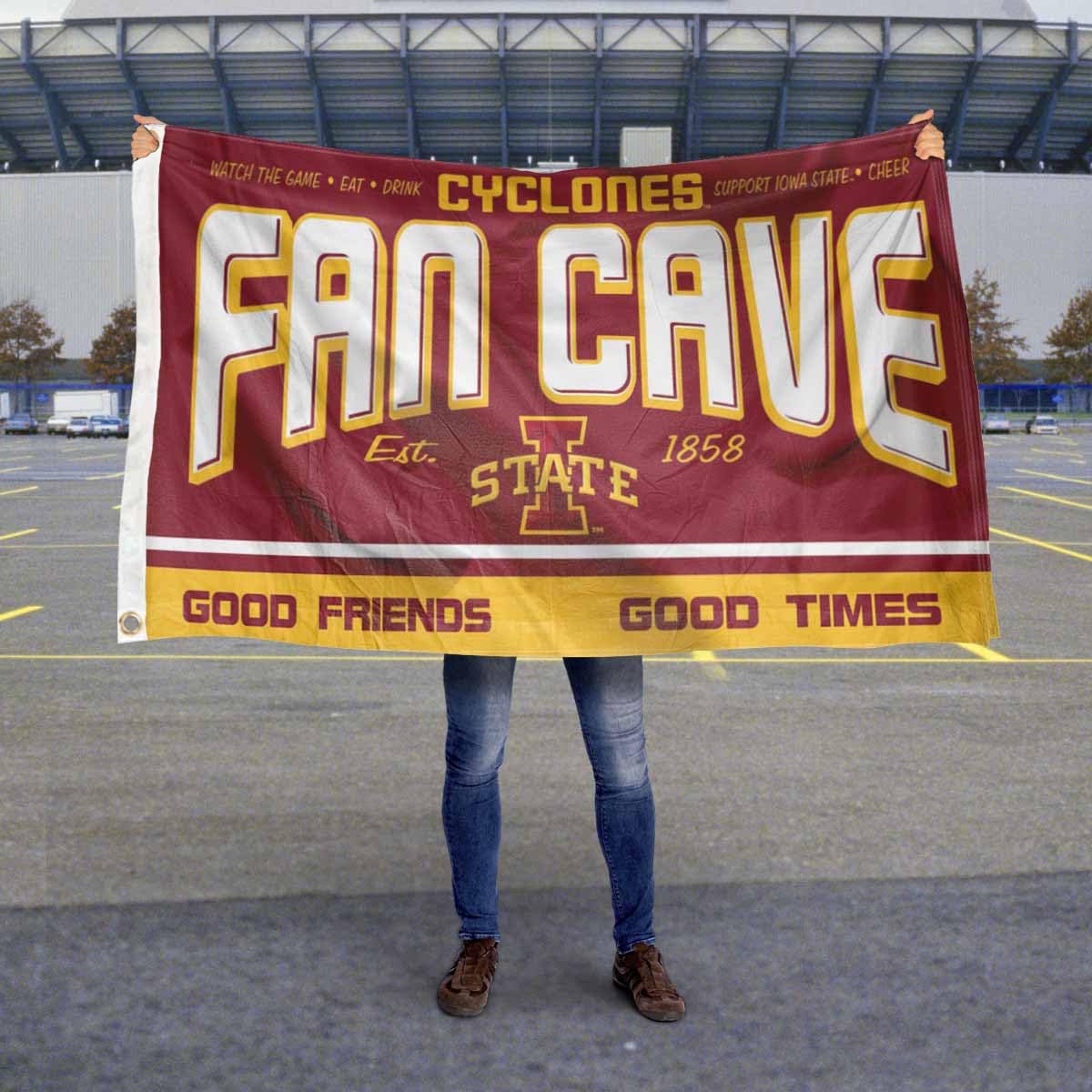 Iowa State Cyclones Fan Man Cave Banner Flag - Sports Collectibles, Sports Memorabilia, Sports Fan Shop, Sports Gifts