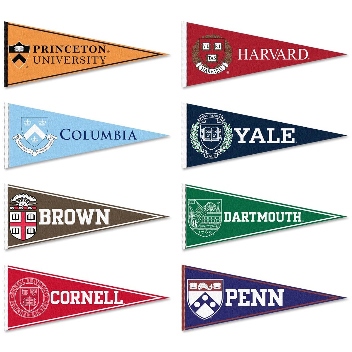 Ivy League Conference College Pennant Set - Sports Collectibles, Sports Memorabilia, Sports Fan Shop, Sports Gifts