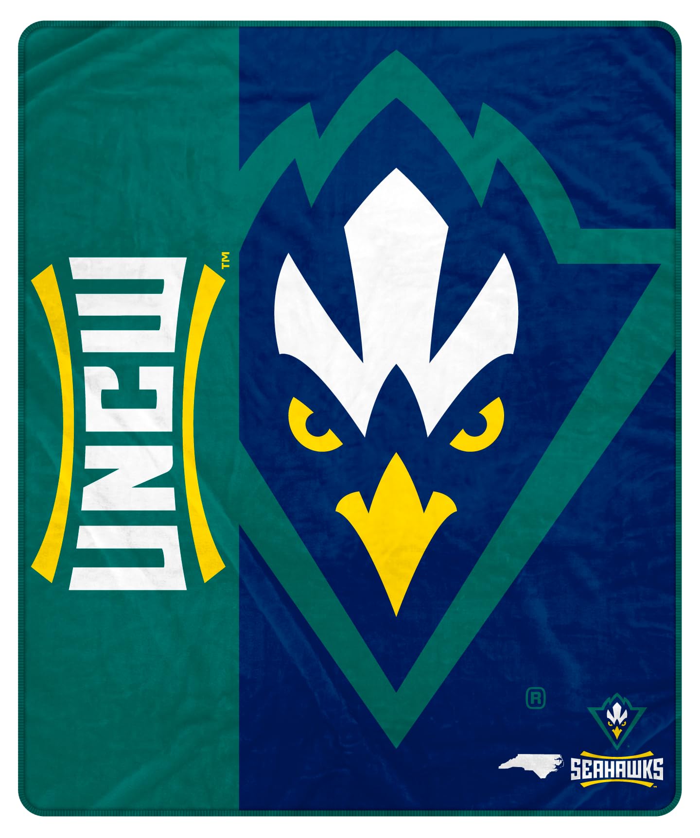 Proformance Home NCAA UNC Wilmington Seahawks Endzone Ultra Soft Tailgate Throw - Sports Gifts, Sports Memorabilia, Sports Collectibles, Fan Shop