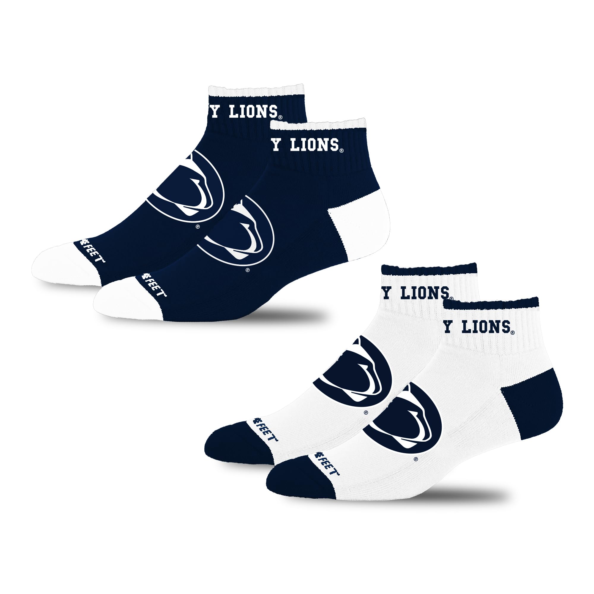 For Bare Feet NCAA PENN STATE NITTANY LIONS Front and Center 2 Pack Team Colors Large - Sports Gifts, Sports Memorabilia, Sports Collectibles, Fan Shop