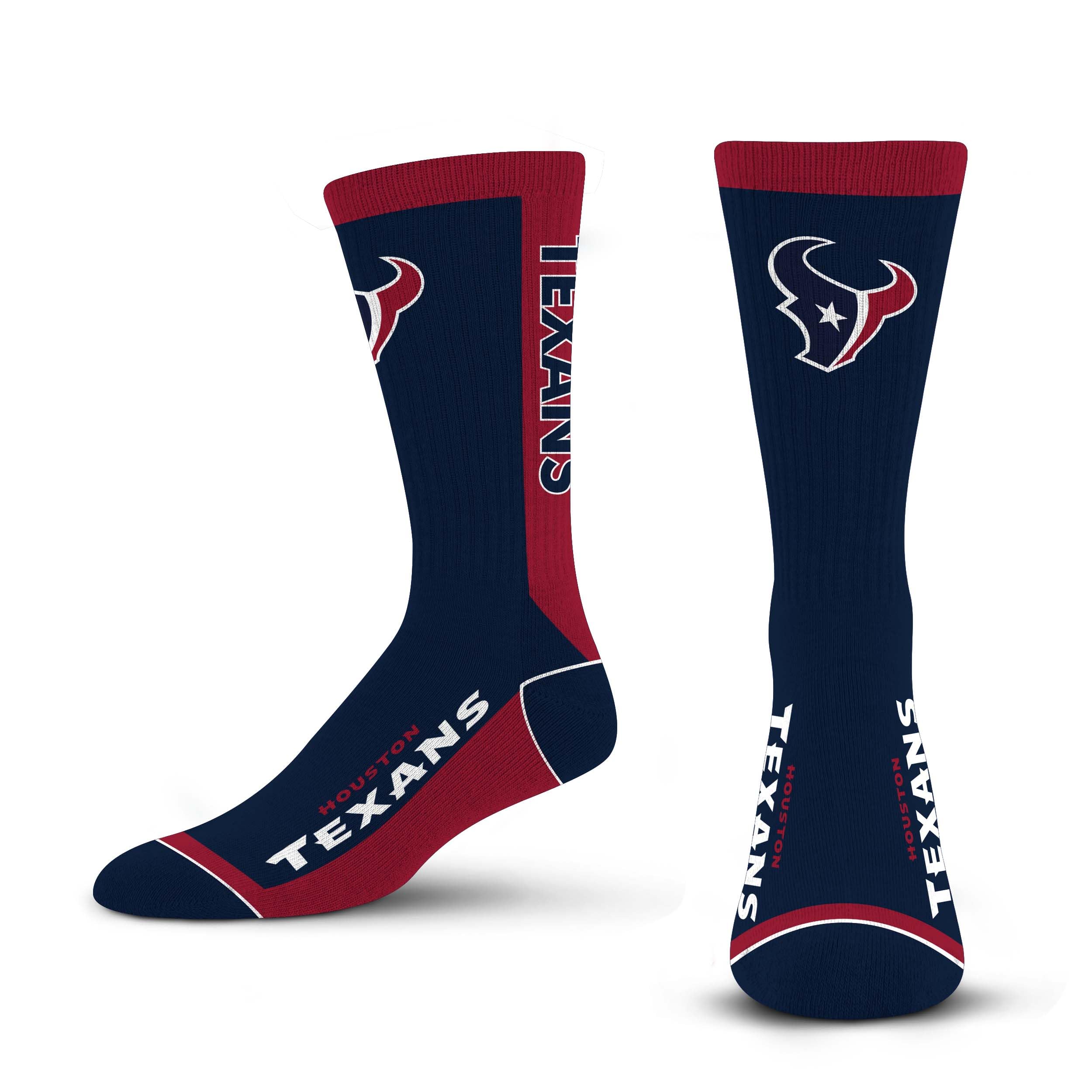 For Bare Feet NFL HOUSTON TEXANS MVP Crew Sock Team Color Large - Sports Gifts, Sports Memorabilia, Sports Collectibles, Fan Shop
