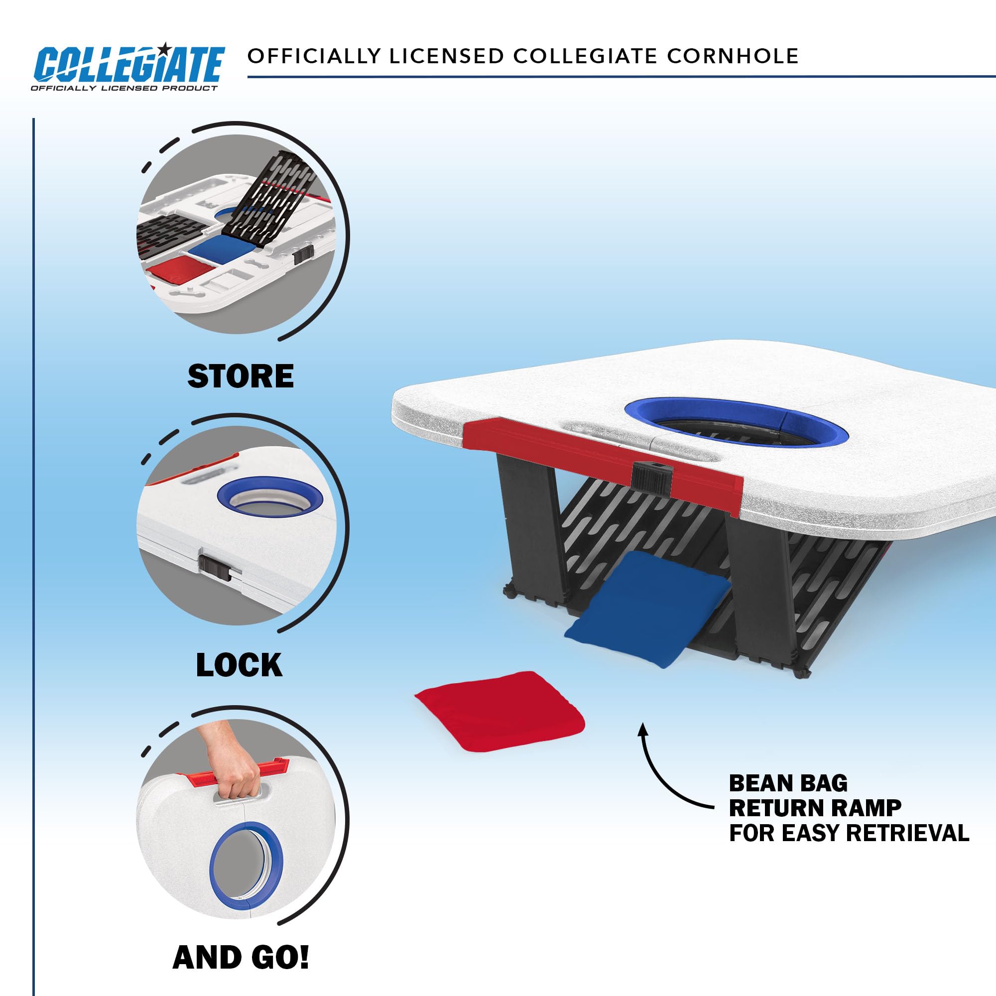 Wild Sports NCAA Virginia Tech Hokies Pro Football All-Weather Cornhole Set - Travel Bean Bag Toss Set Includes 8 Bean Bags - Sports Collectibles, Sports Memorabilia, Sports Fan Shop, Sports Gifts