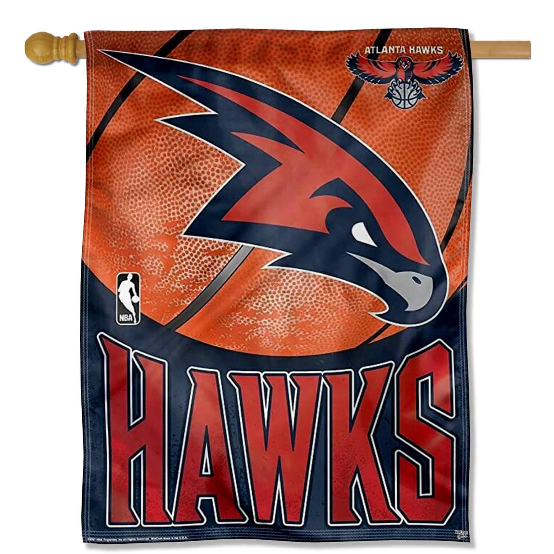 WinCraft Atlanta Hawks Vintage Logo House Banner Flag - Sports Collectibles, Sports Memorabilia, Sports Fan Shop, Sports Gifts