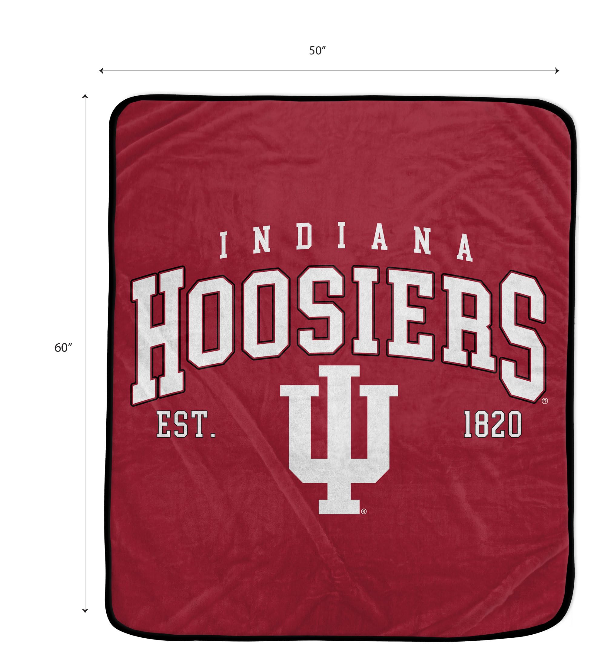 NCAA Indiana Hoosiers Vintage Arch Block Ultra Soft Blanket - Sports Gifts, Sports Memorabilia, Sports Collectibles, Fan Shop