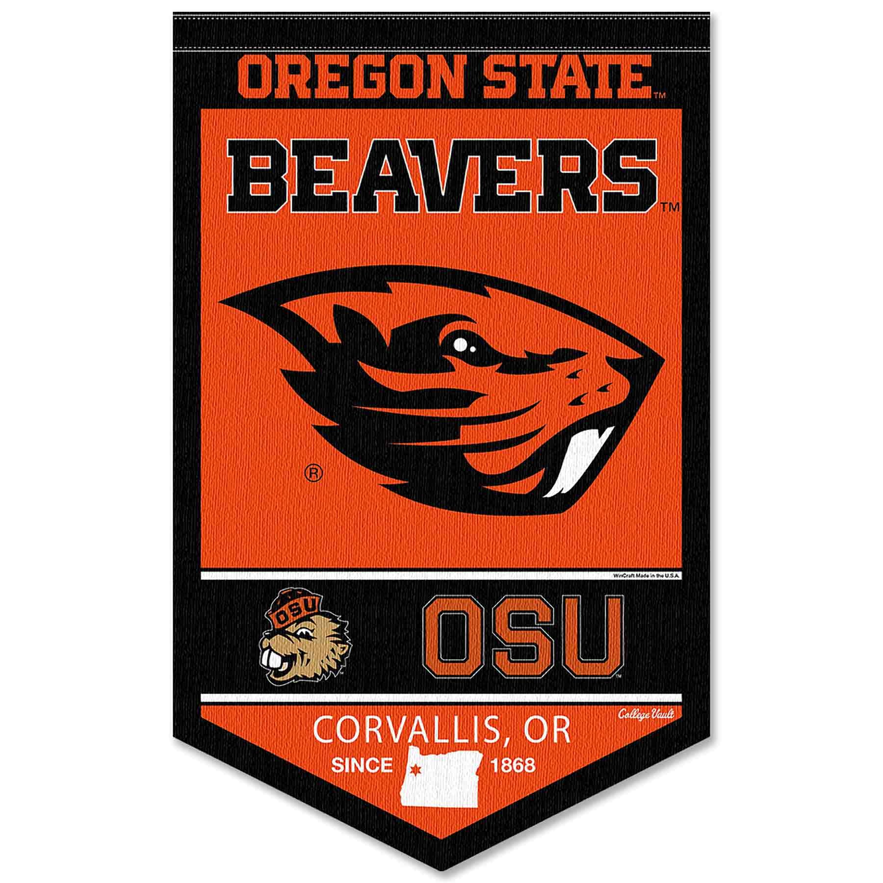 College Flags & Banners Co. Oregon State Beavers Heritage History Banner Pennant - Sports Collectibles, Sports Memorabilia, Sports Fan Shop, Sports Gifts