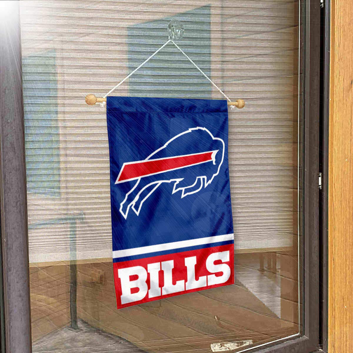 Buffalo Bills Banner Window Wall Hanging Flag with Suction Cup - Sports Collectibles, Sports Memorabilia, Sports Fan Shop, Sports Gifts