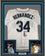 Framed Autographed/Signed Felix Hernandez 35x39 Seattle White Baseball Jersey JSA COA