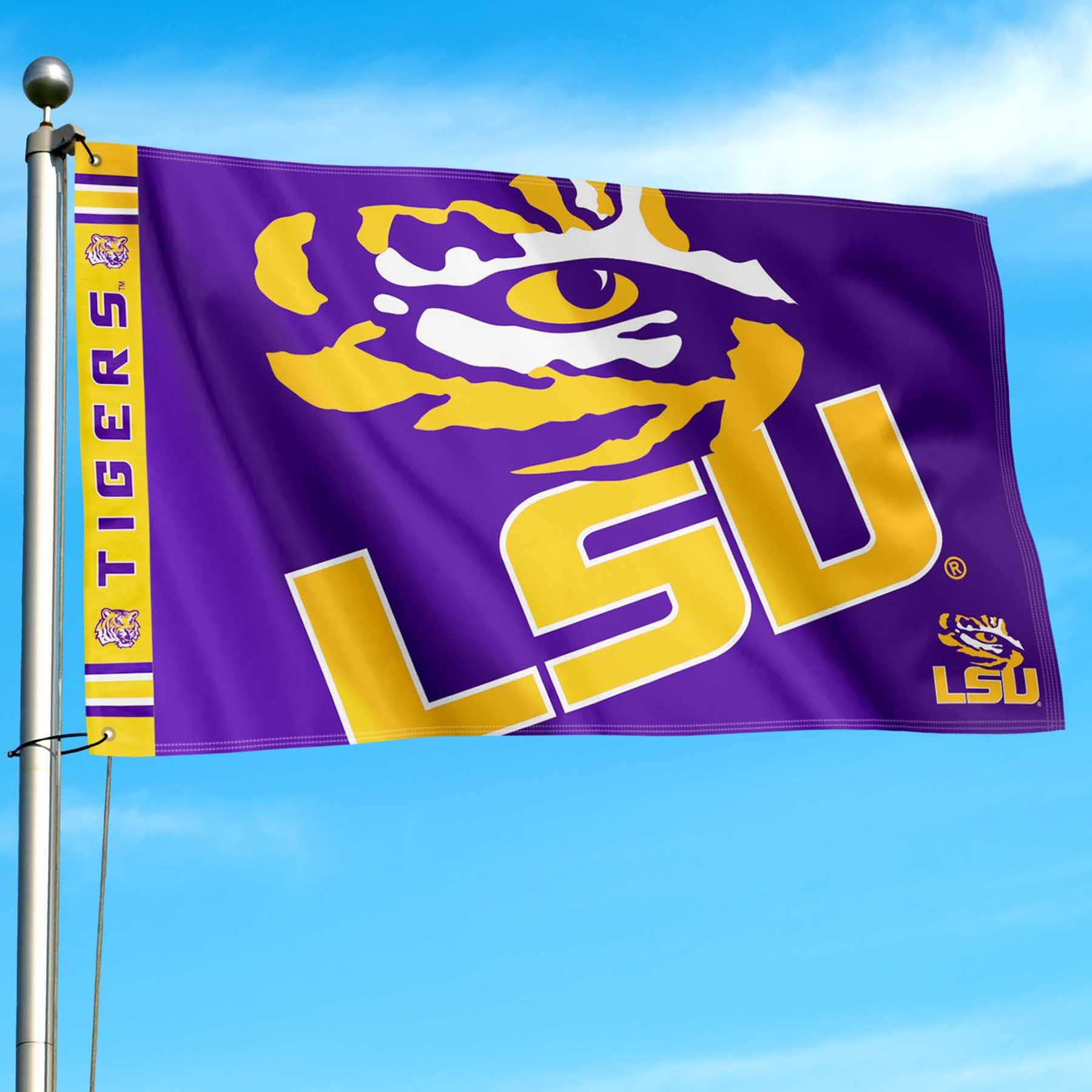 College Flags & Banners Co. Louisiana State LSU Tigers Bold Logo Premium Flag - Sports Collectibles, Sports Memorabilia, Sports Fan Shop, Sports Gifts