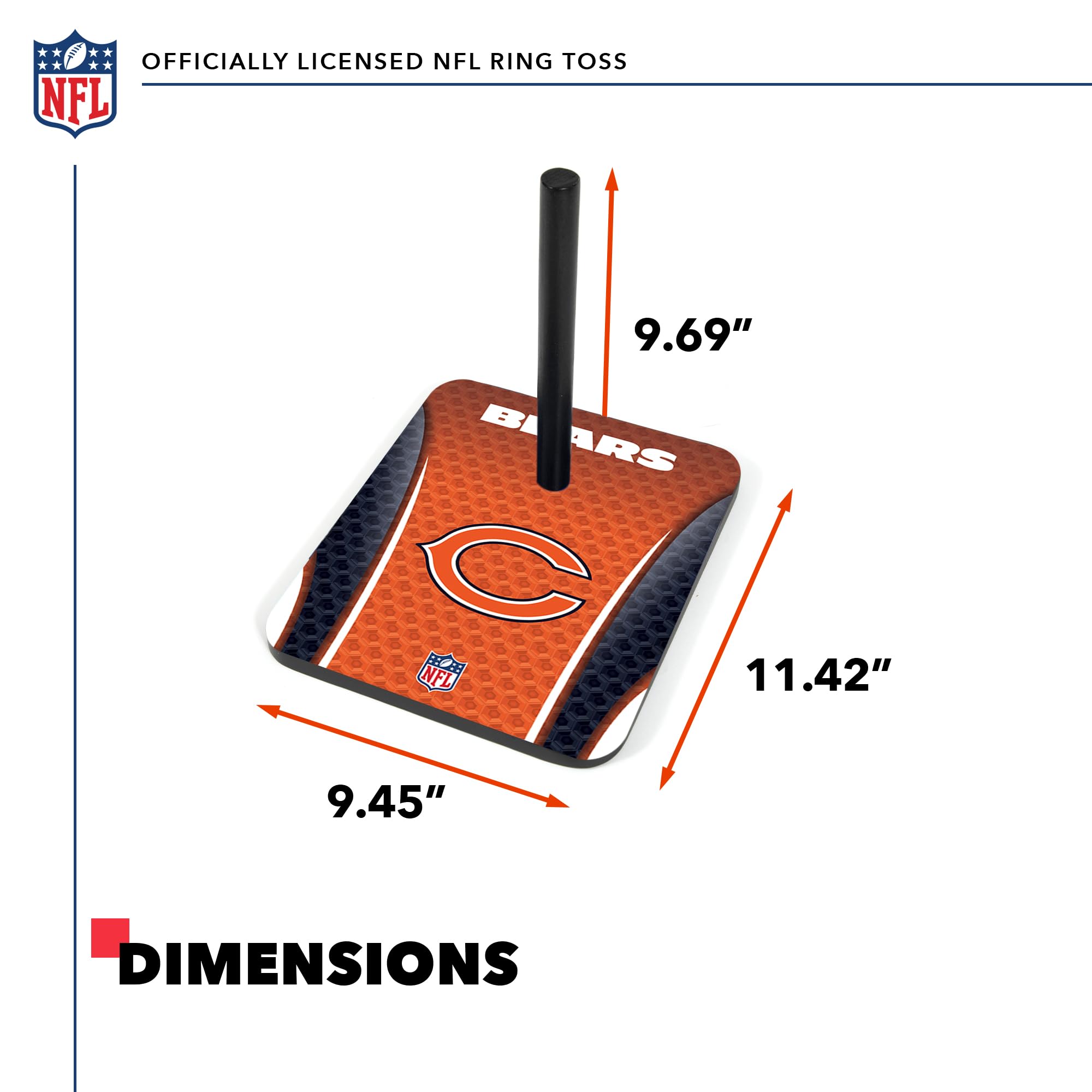 Wild Sports NFL Quoits Set with Direct Print HD Team Graphics – Tailgate Ring Toss Game – Great Gift for Any Football Fan! Ring Toss Family Outdoor Games for The Beach, BBQ, or Tailgate Party - Sports Collectibles, Sports Memorabilia, Sports Fan Shop, Sports Gifts