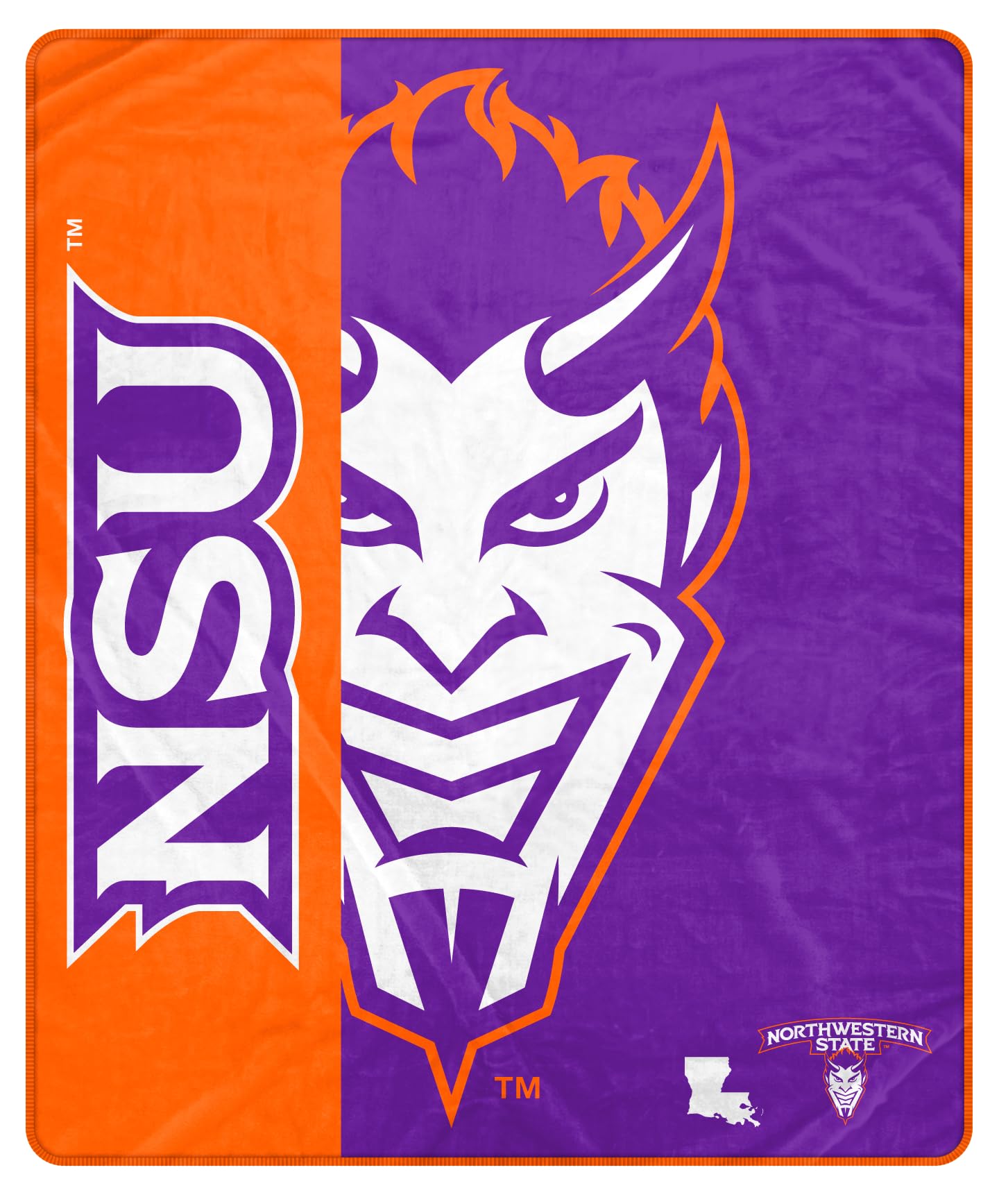 Proformance Home NCAA Northwestern State Demons Endzone Ultra Soft Tailgate Throw - Sports Gifts, Sports Memorabilia, Sports Collectibles, Fan Shop