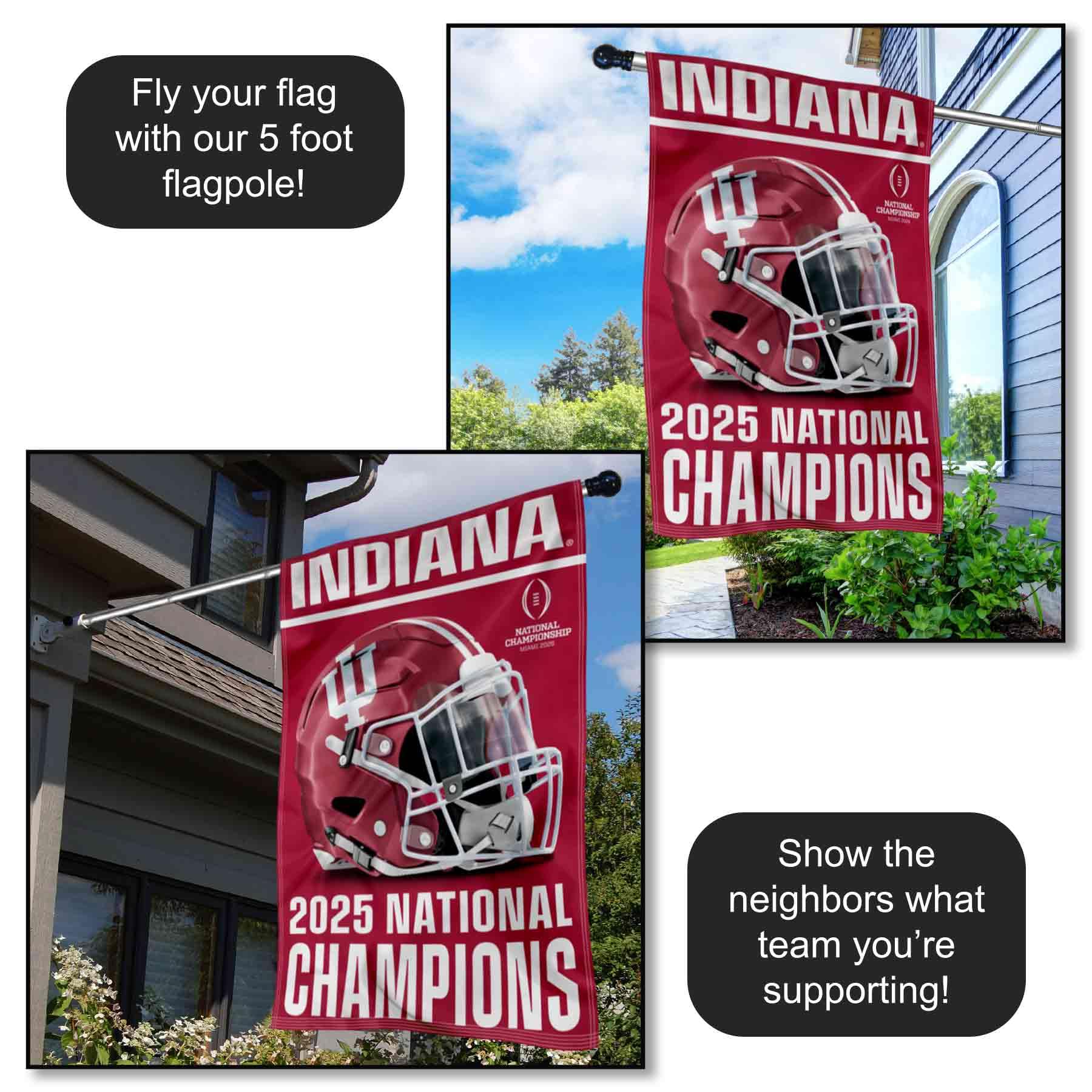 Indiana Hoosiers 2025 National Champions Top Sleeve Banner Flag - Sports Gifts, Sports Memorabilia, Sports Collectibles, Fan Shop