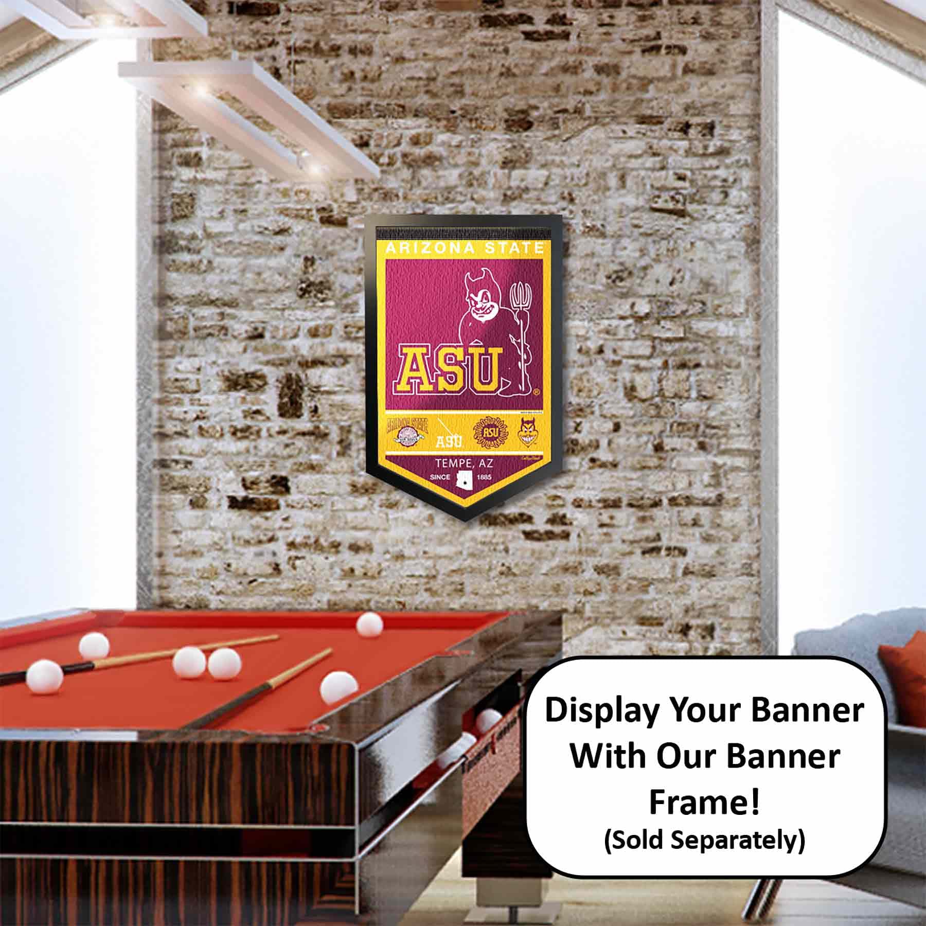College Flags & Banners Co. Arizona State Sun Devils Heritage History Banner Pennant - Sports Collectibles, Sports Memorabilia, Sports Fan Shop, Sports Gifts