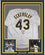 Framed Autographed/Signed Dennis Eckersley 35x39 Oakland White Baseball Jersey JSA COA