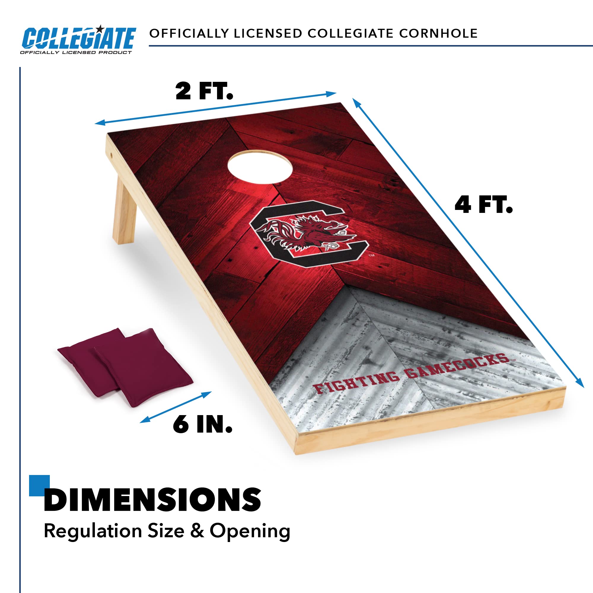 Wild Sports 2' x 4' Regulation Size College Set with Direct Print HD Team Graphics Great Gift for Any NCAA Fan! Bean Bag Toss Family Outdoor Game - Sports Collectibles, Sports Memorabilia, Sports Fan Shop, Sports Gifts