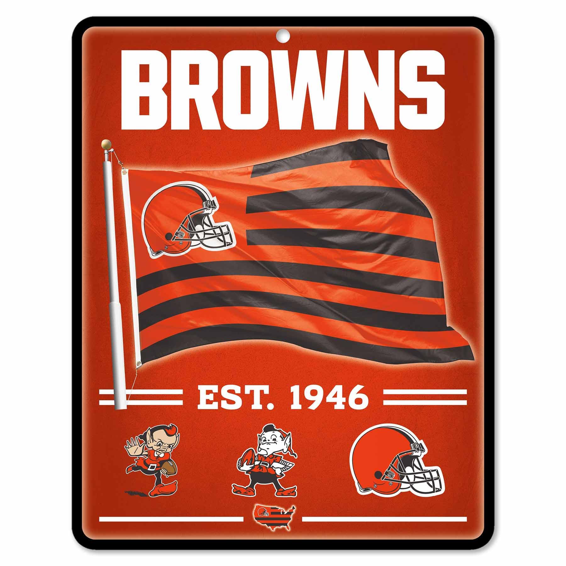 WinCraft Cleveland Browns Americana Banner Flag Sign - Sports Collectibles, Sports Memorabilia, Sports Fan Shop, Sports Gifts