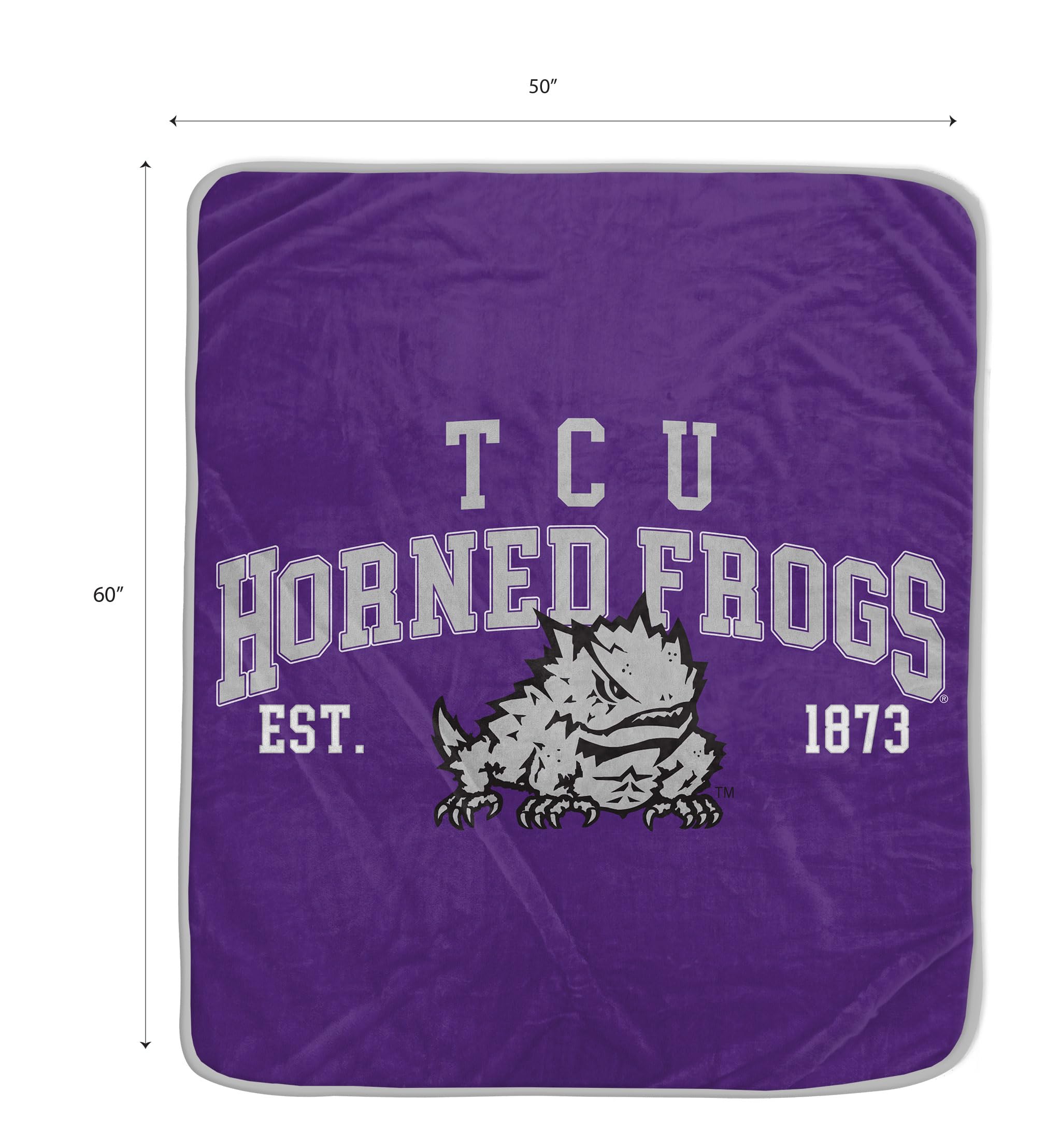NCAA TCU Horned Frogs Vintage Arch Block Ultra Soft Blanket - Sports Gifts, Sports Memorabilia, Sports Collectibles, Fan Shop