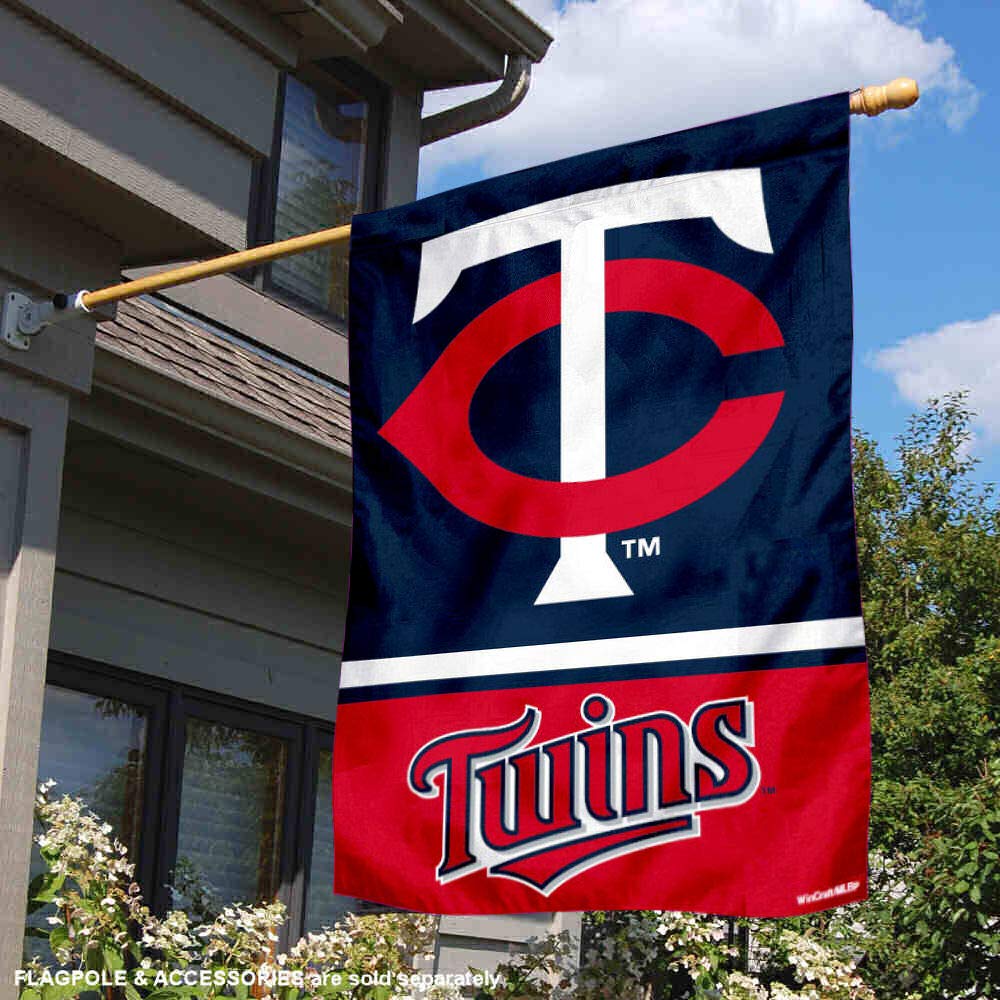 WinCraft Minnesota Twins Double Sided House Flag - Sports Collectibles, Sports Memorabilia, Sports Fan Shop, Sports Gifts