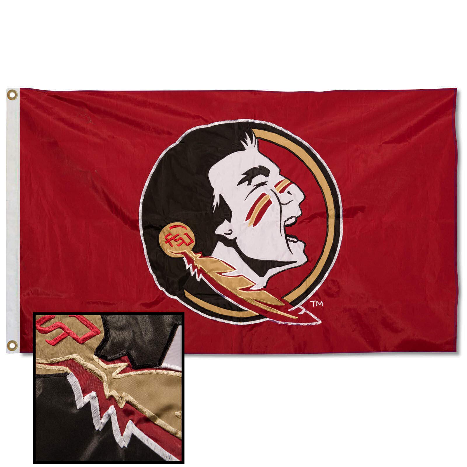 College Flags & Banners Co. Florida State FSU Noles Embroidered and Stitched Nylon Flag - Sports Collectibles, Sports Memorabilia, Sports Fan Shop, Sports Gifts