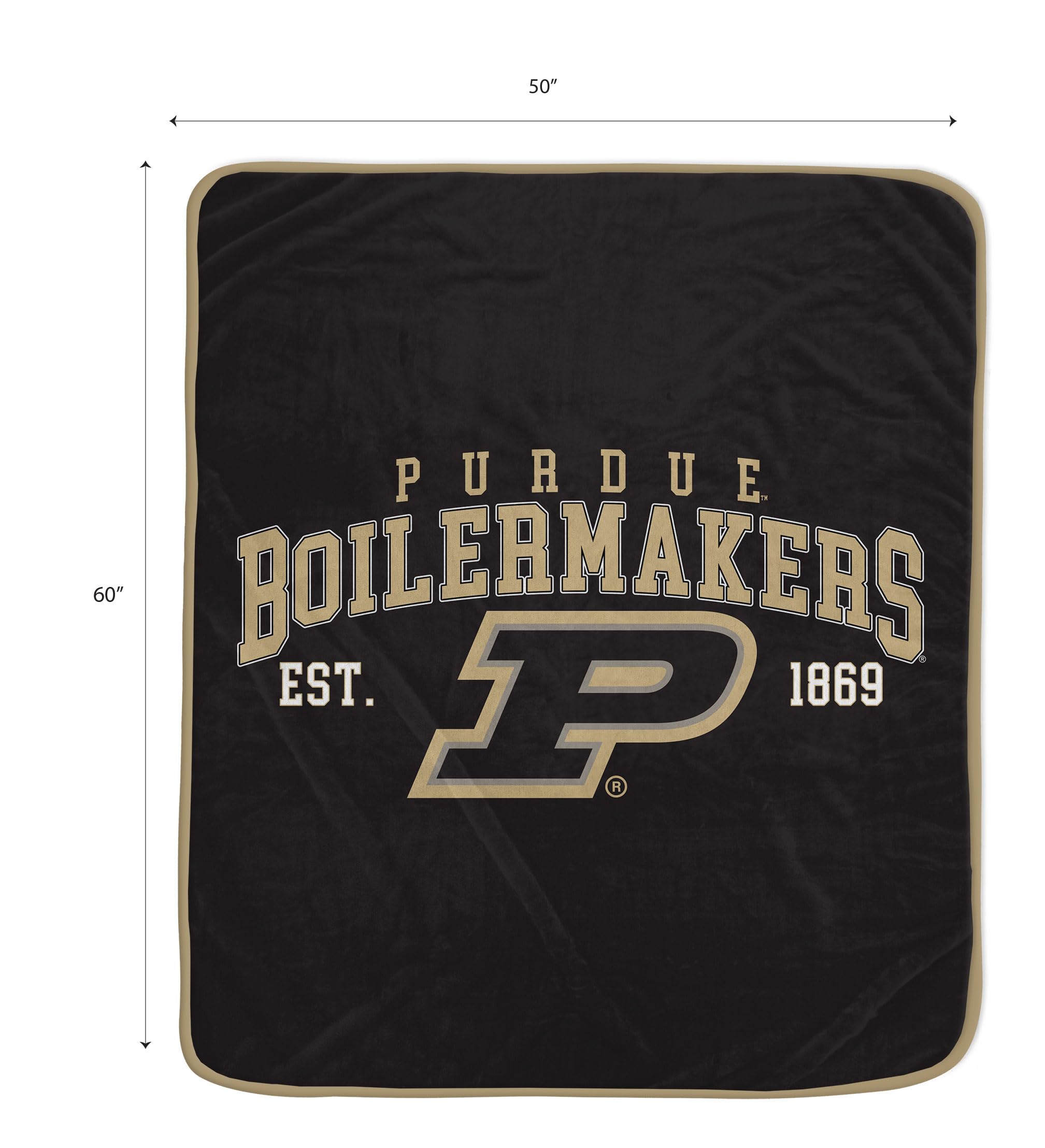 NCAA Purdue Boilermakers Vintage Arch Block Ultra Soft Blanket - Sports Gifts, Sports Memorabilia, Sports Collectibles, Fan Shop