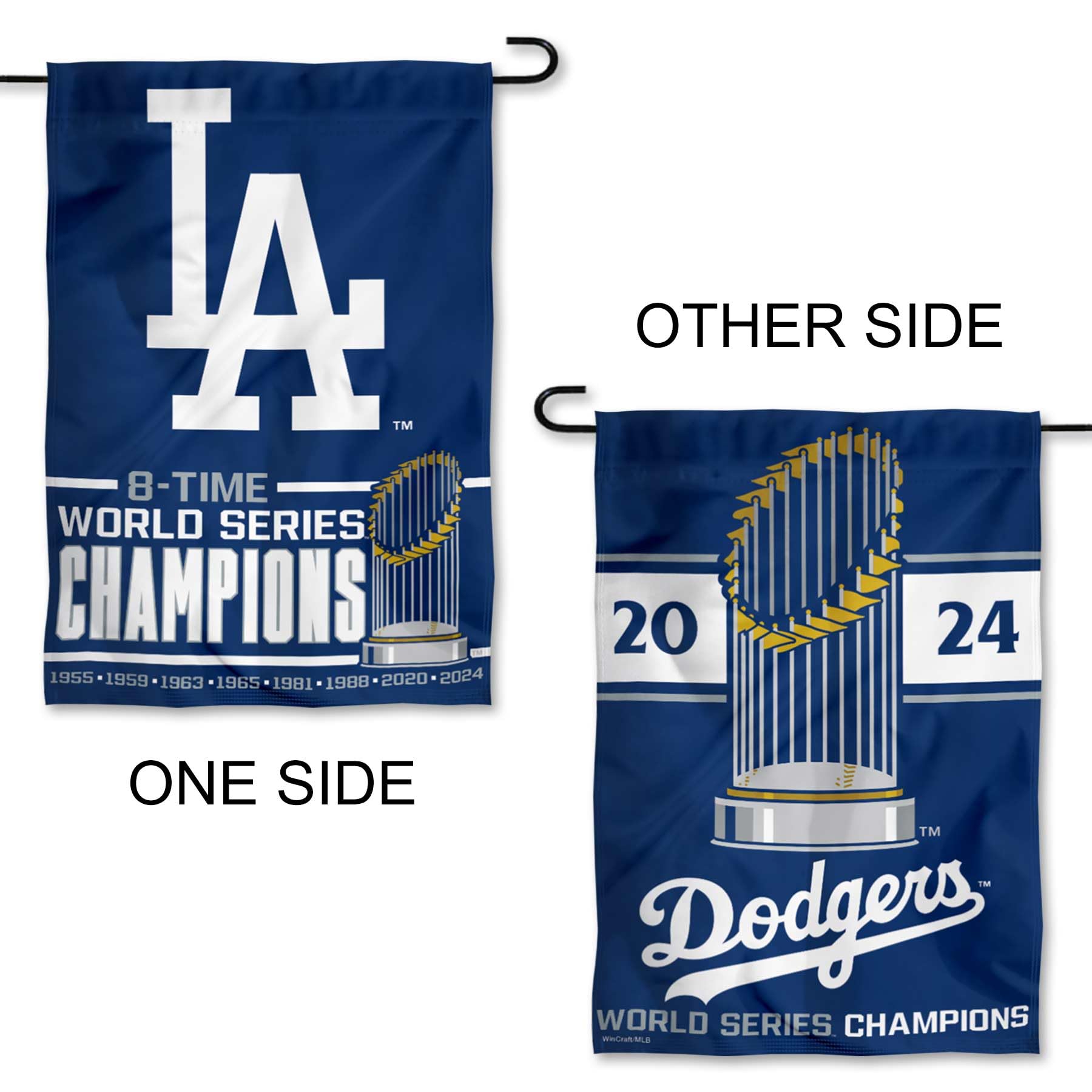 WinCraft Los Angeles Dodgers 2024 World Champions Double Sided Garden Flag - Sports Collectibles, Sports Memorabilia, Sports Fan Shop, Sports Gifts