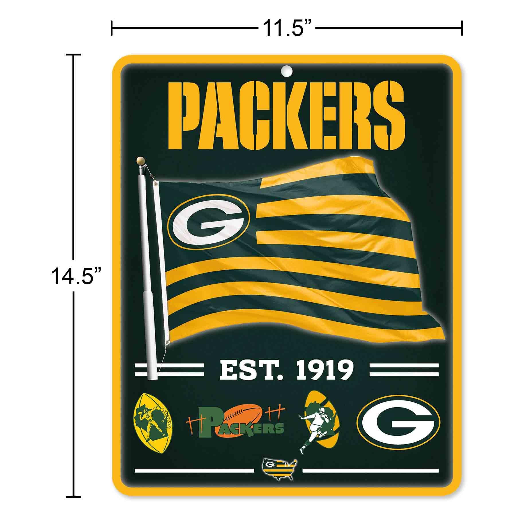 WinCraft Green Bay Packers Americana Banner Flag Sign - Sports Collectibles, Sports Memorabilia, Sports Fan Shop, Sports Gifts