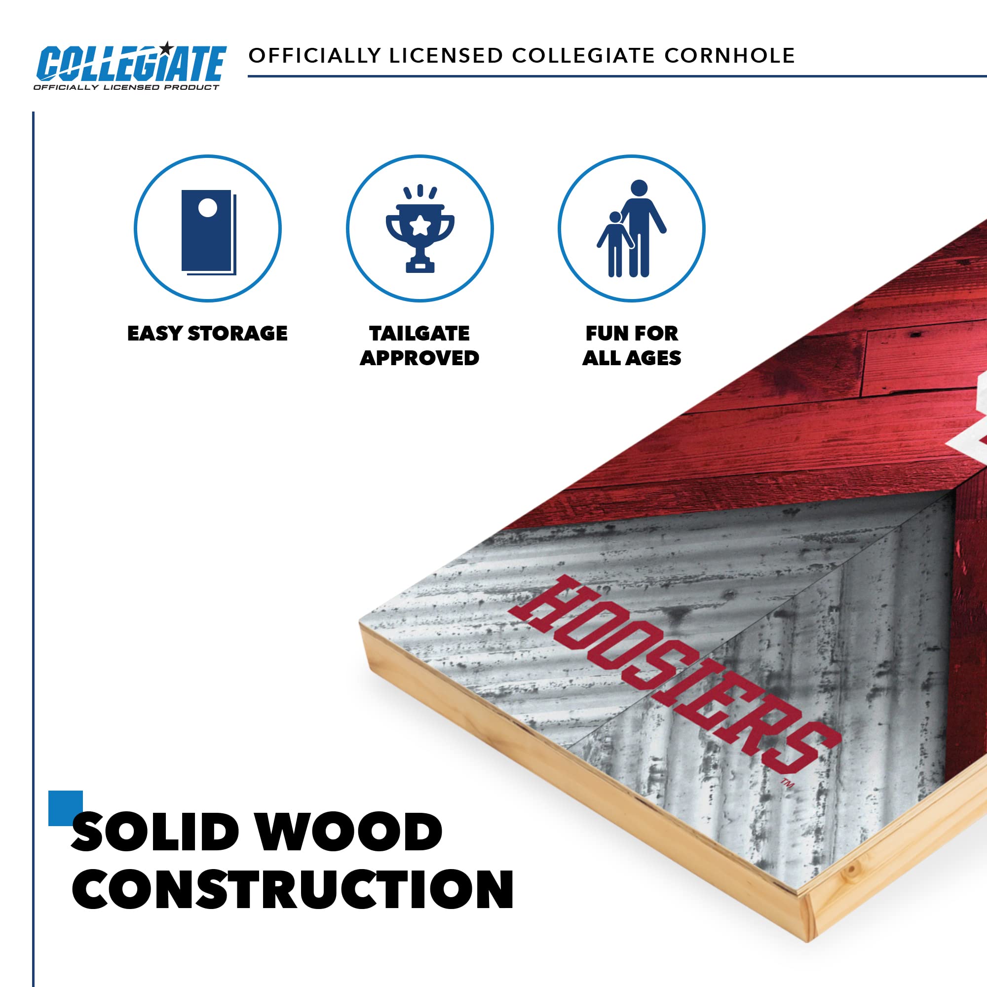 Wild Sports Indiana Hoosiers 2' x 4' Regulation Size College Set with Direct Print HD Team Graphics Great Gift for Any NCAA Fan! Bean Bag Toss Family Outdoor Game - Sports Collectibles, Sports Memorabilia, Sports Fan Shop, Sports Gifts