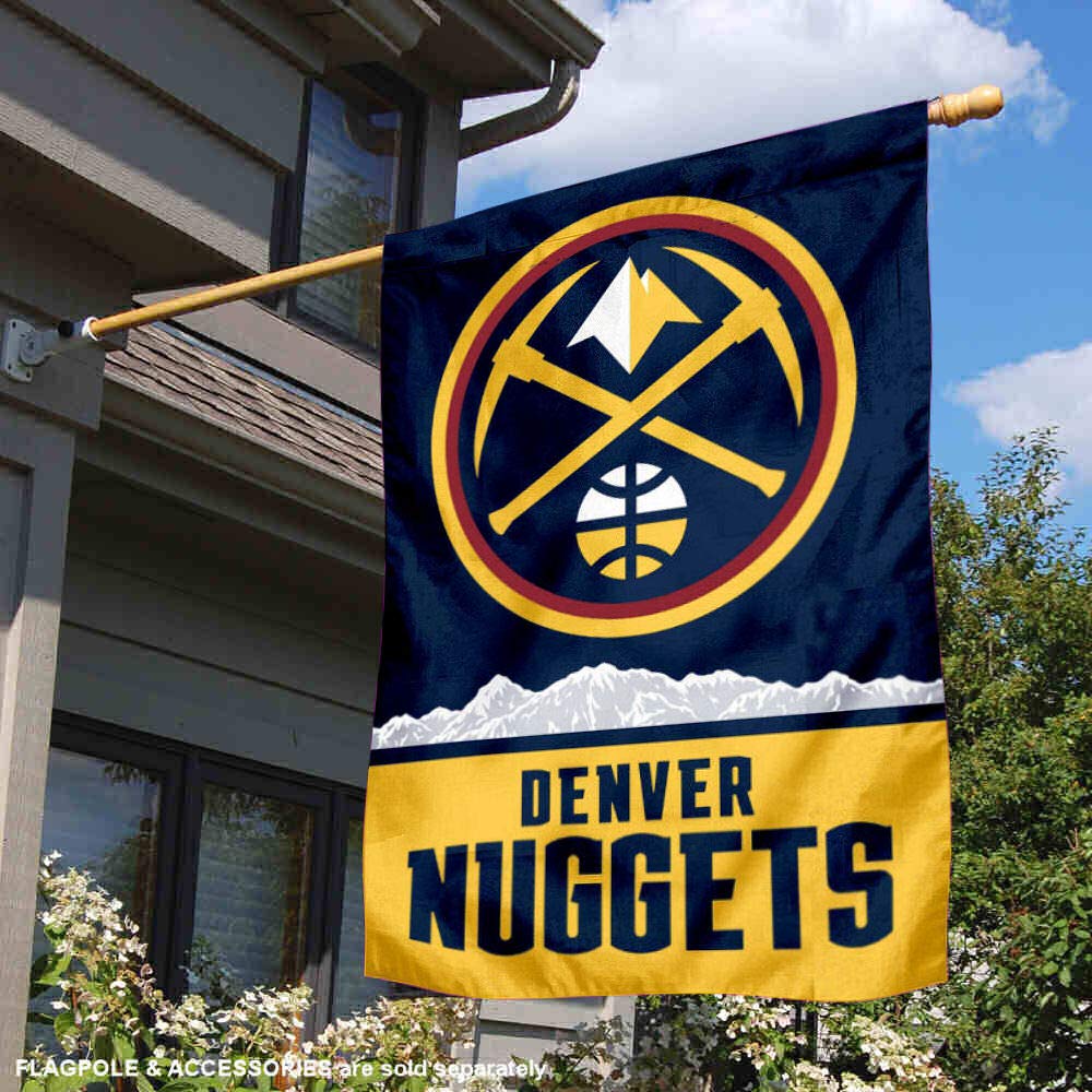 WinCraft Denver Nuggets Pickaxe Logo Double Sided House Banner Flag - Sports Collectibles, Sports Memorabilia, Sports Fan Shop, Sports Gifts