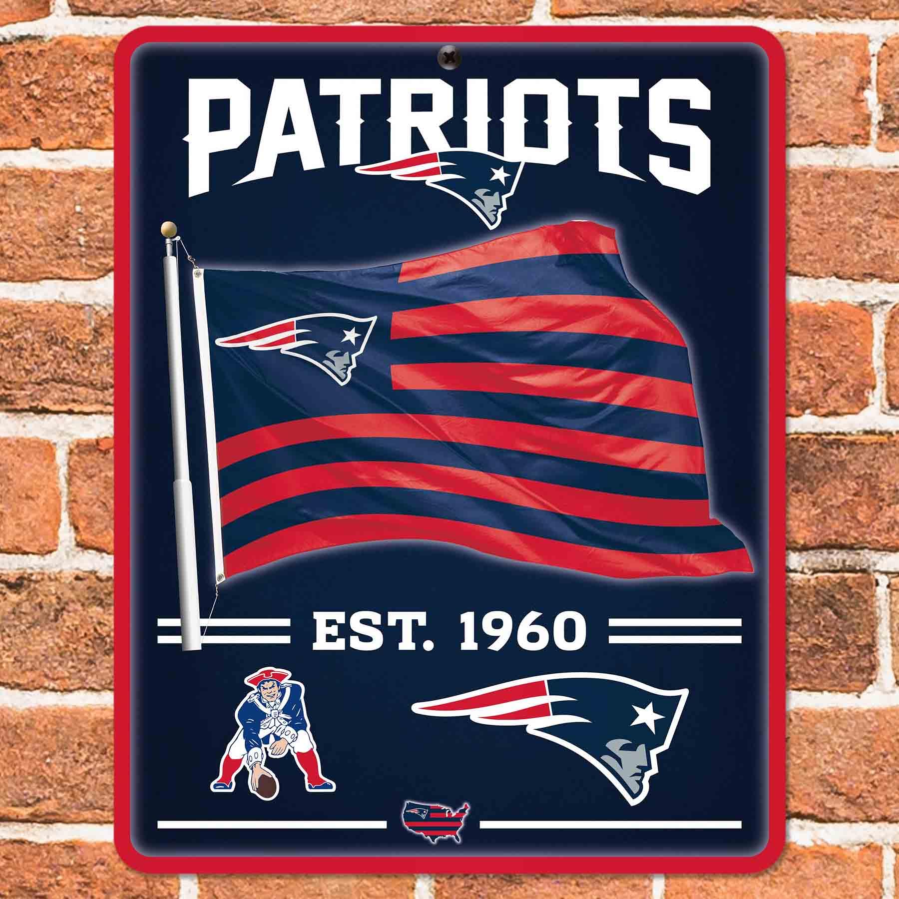 WinCraft New England Patriots Americana Banner Flag Sign - Sports Collectibles, Sports Memorabilia, Sports Fan Shop, Sports Gifts