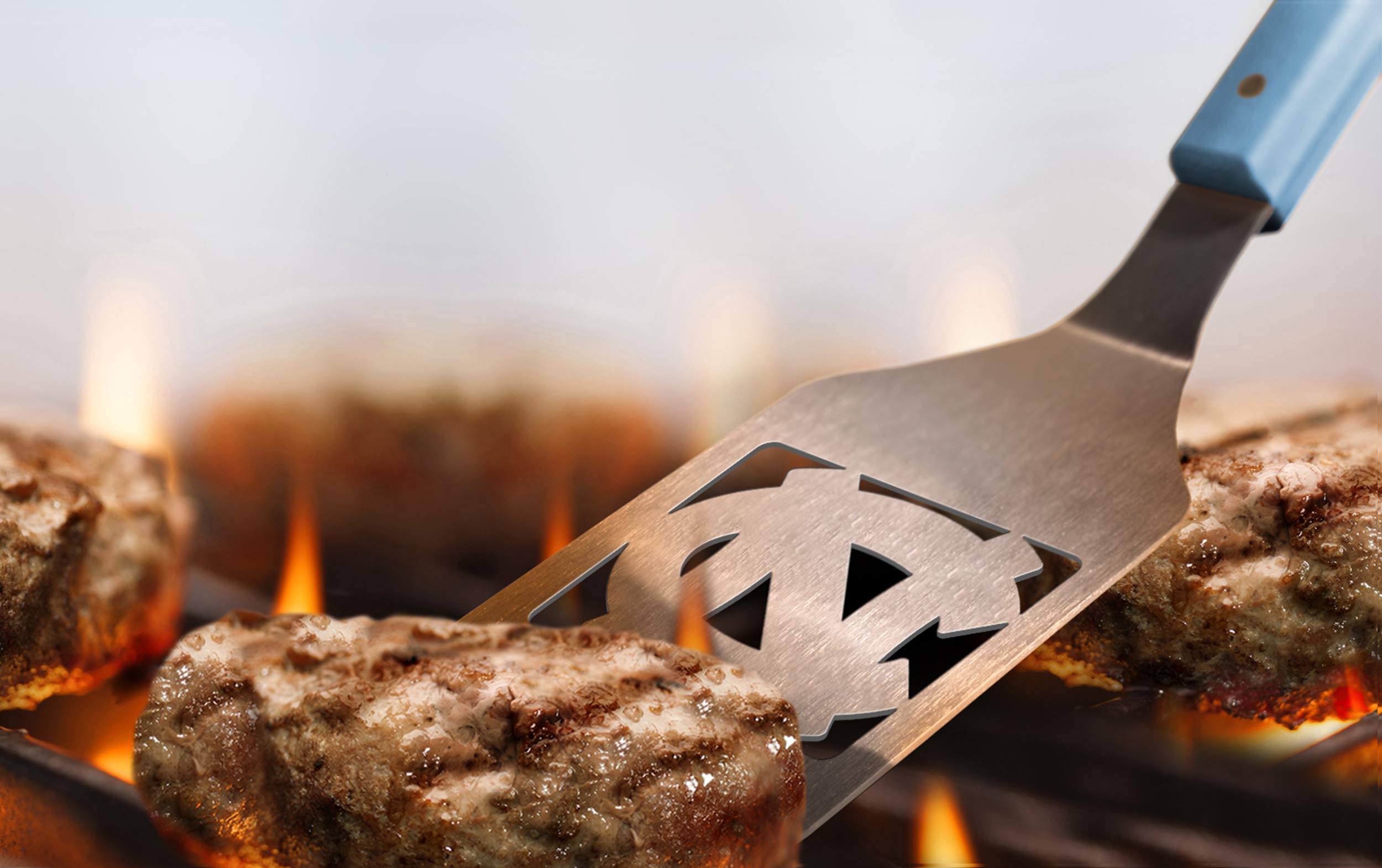 YouTheFan NCAA 18.5” Stainless Steel Team Spirit Series Sportula (Spatula) with Bottle Opener, North Carolina Tar Heels - Sports Collectibles, Sports Memorabilia, Sports Fan Shop, Sports Gifts