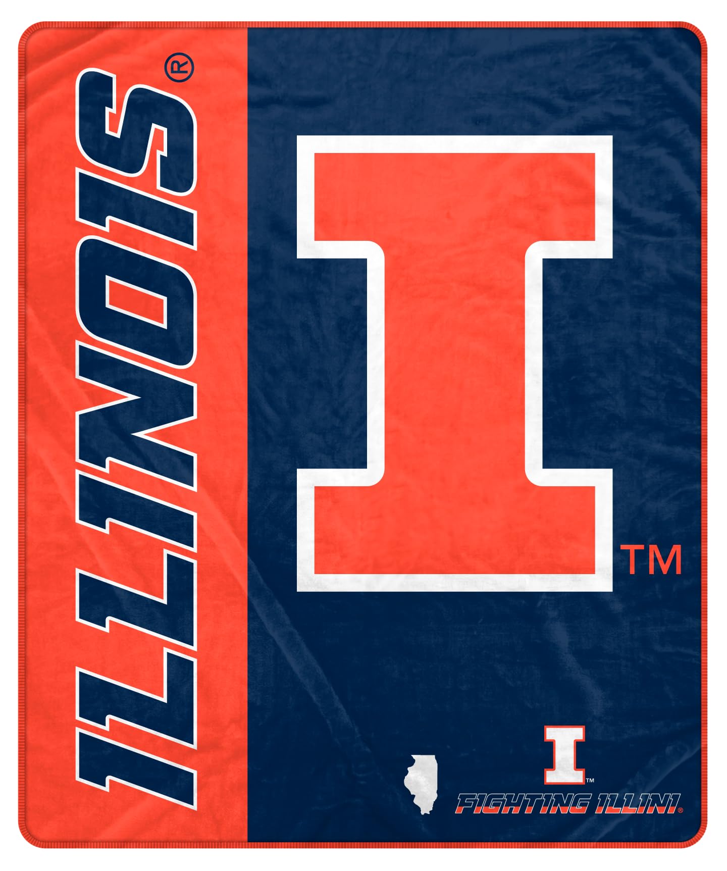 Proformance Home NCAA Illinois Fighting Illini Endzone Ultra Soft Tailgate Throw - Sports Gifts, Sports Memorabilia, Sports Collectibles, Fan Shop