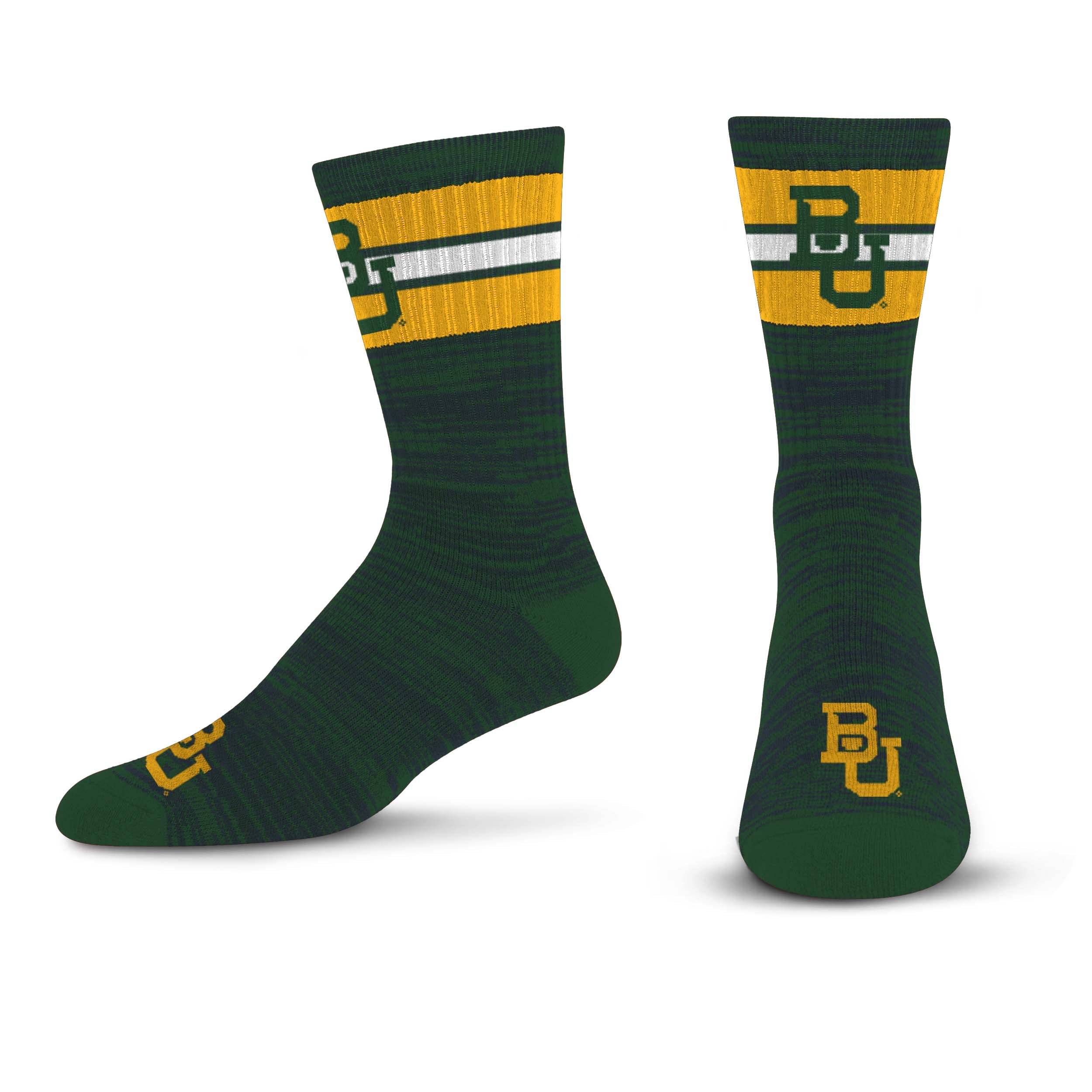For Bare Feet Men's NCAA Baylor Bears First String Crew Sock Team Color Large - Sports Gifts, Sports Memorabilia, Sports Collectibles, Fan Shop