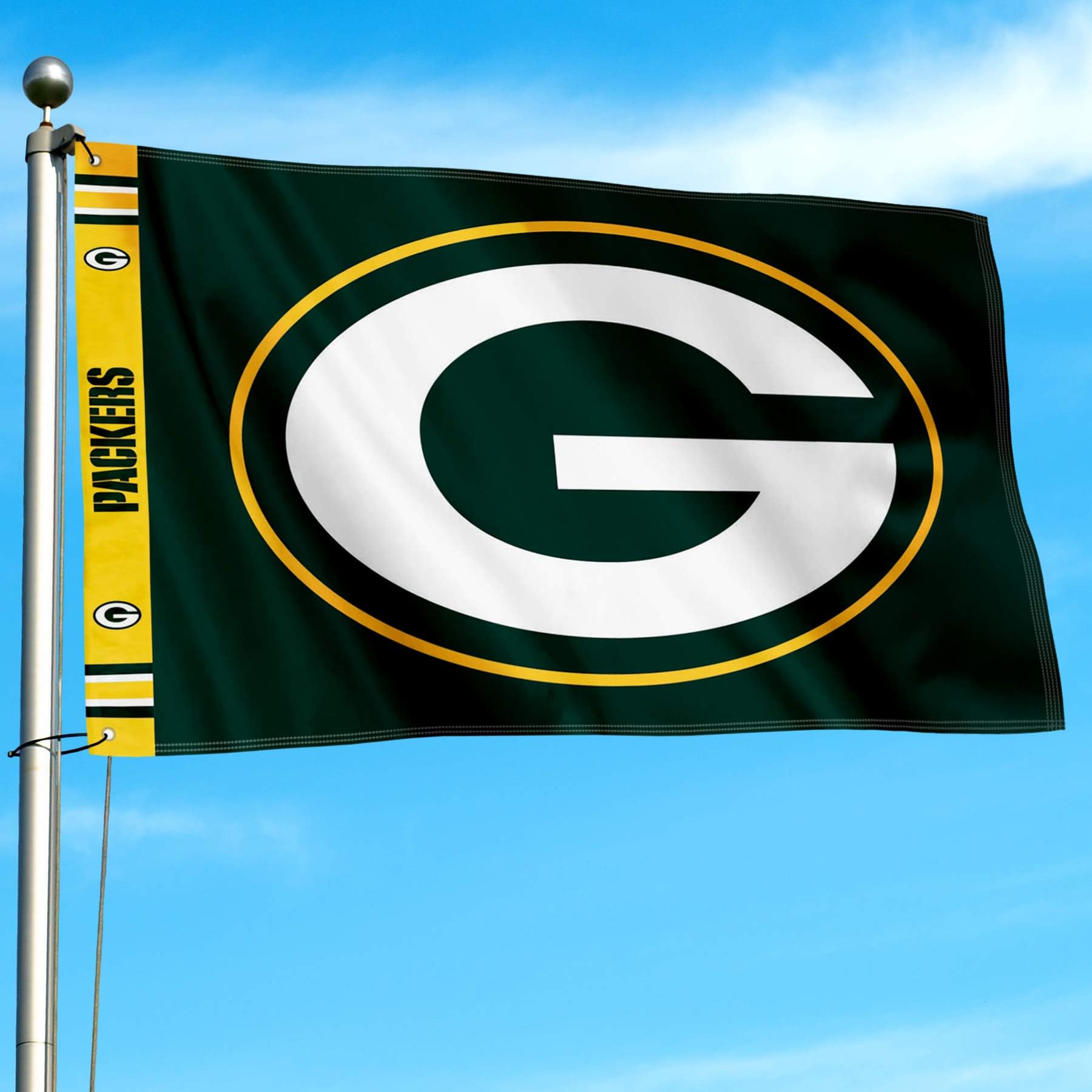 WinCraft Green Bay Packers Printed Header 3x5 Foot Banner Flag - Sports Collectibles, Sports Memorabilia, Sports Fan Shop, Sports Gifts