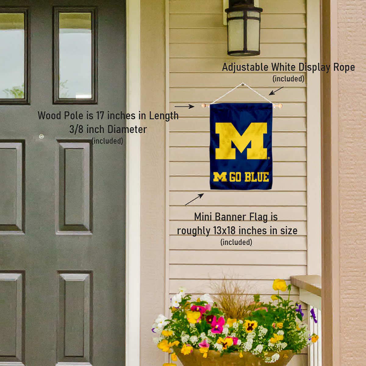Michigan Team University Wolverines Go Blue Banner for Windows Doors and Walls - Sports Collectibles, Sports Memorabilia, Sports Fan Shop, Sports Gifts