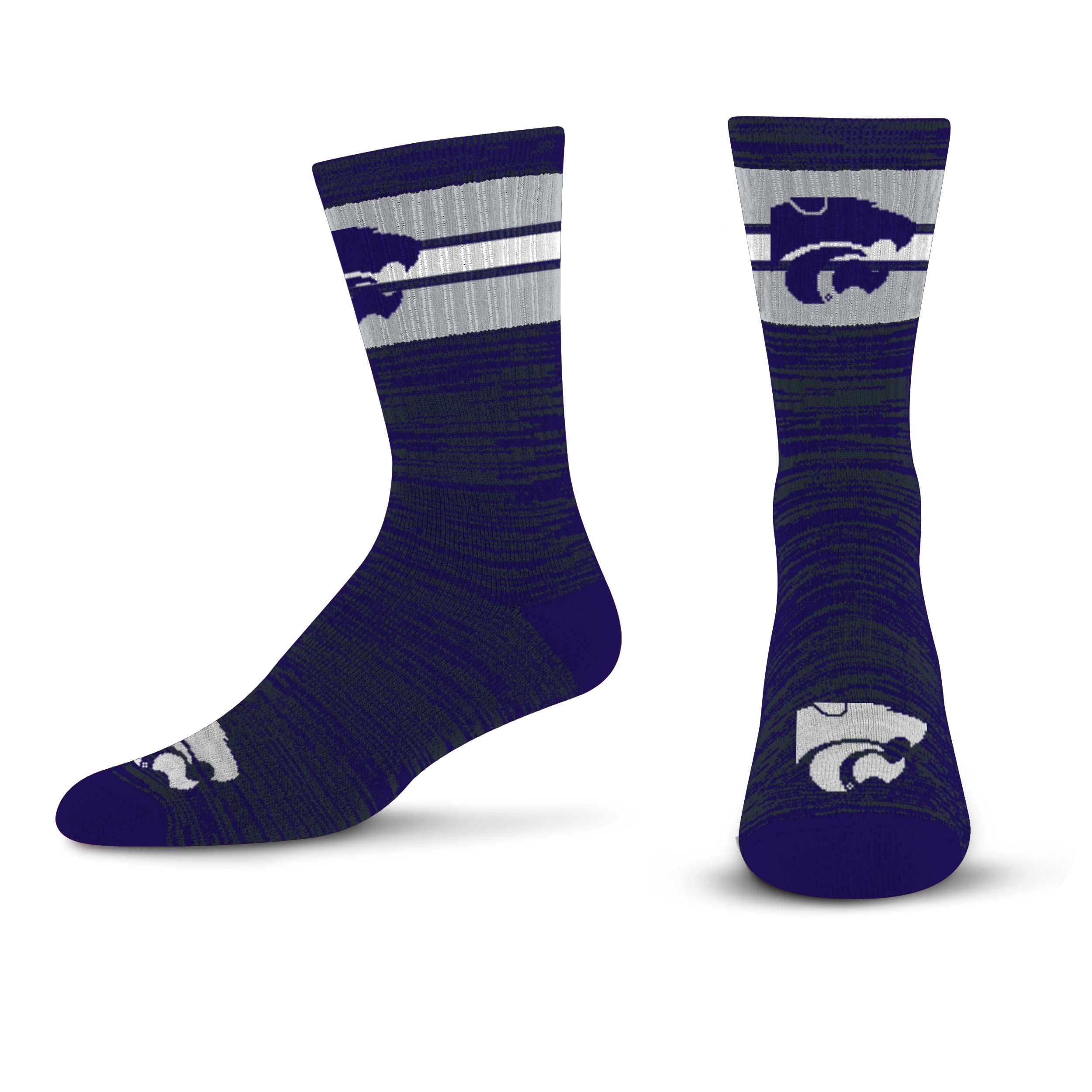 For Bare Feet Men's NCAA Kansas State Wildcats First String Crew Sock Team Color Large - Sports Gifts, Sports Memorabilia, Sports Collectibles, Fan Shop