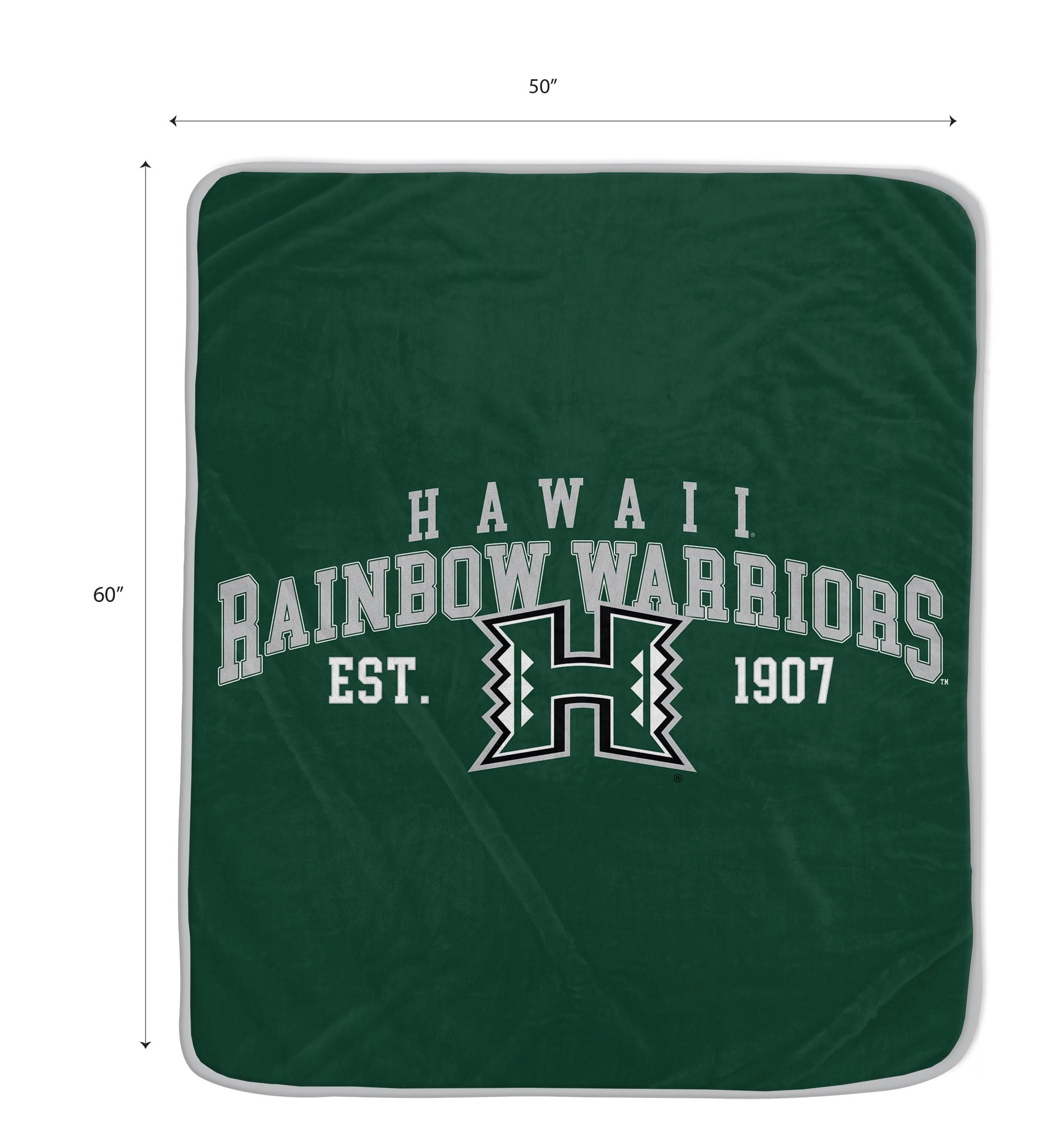 NCAA Hawaii Rainbow Warriors Vintage Arch Block Ultra Soft Blanket - Sports Gifts, Sports Memorabilia, Sports Collectibles, Fan Shop