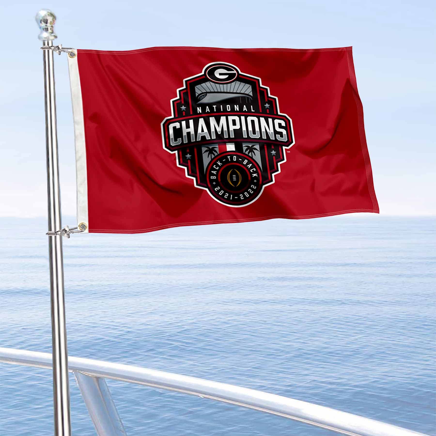 College Flags & Banners Co. UGA Bulldogs Football 2022 National Champions Boat and Golf Cart Flag - Sports Collectibles, Sports Memorabilia, Sports Fan Shop, Sports Gifts