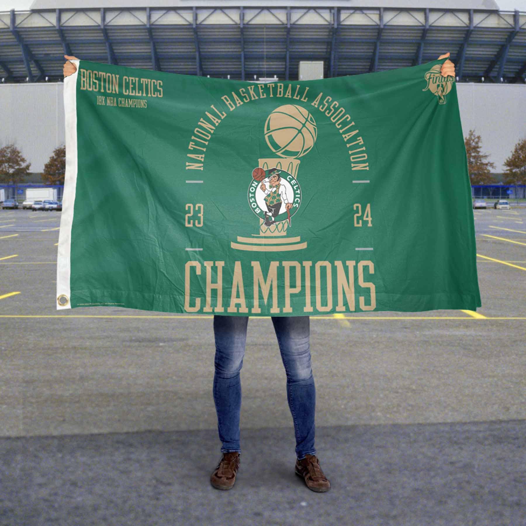 WinCraft Boston Celtics 2023 2024 Champions Banner Flag - Sports Collectibles, Sports Memorabilia, Sports Fan Shop, Sports Gifts
