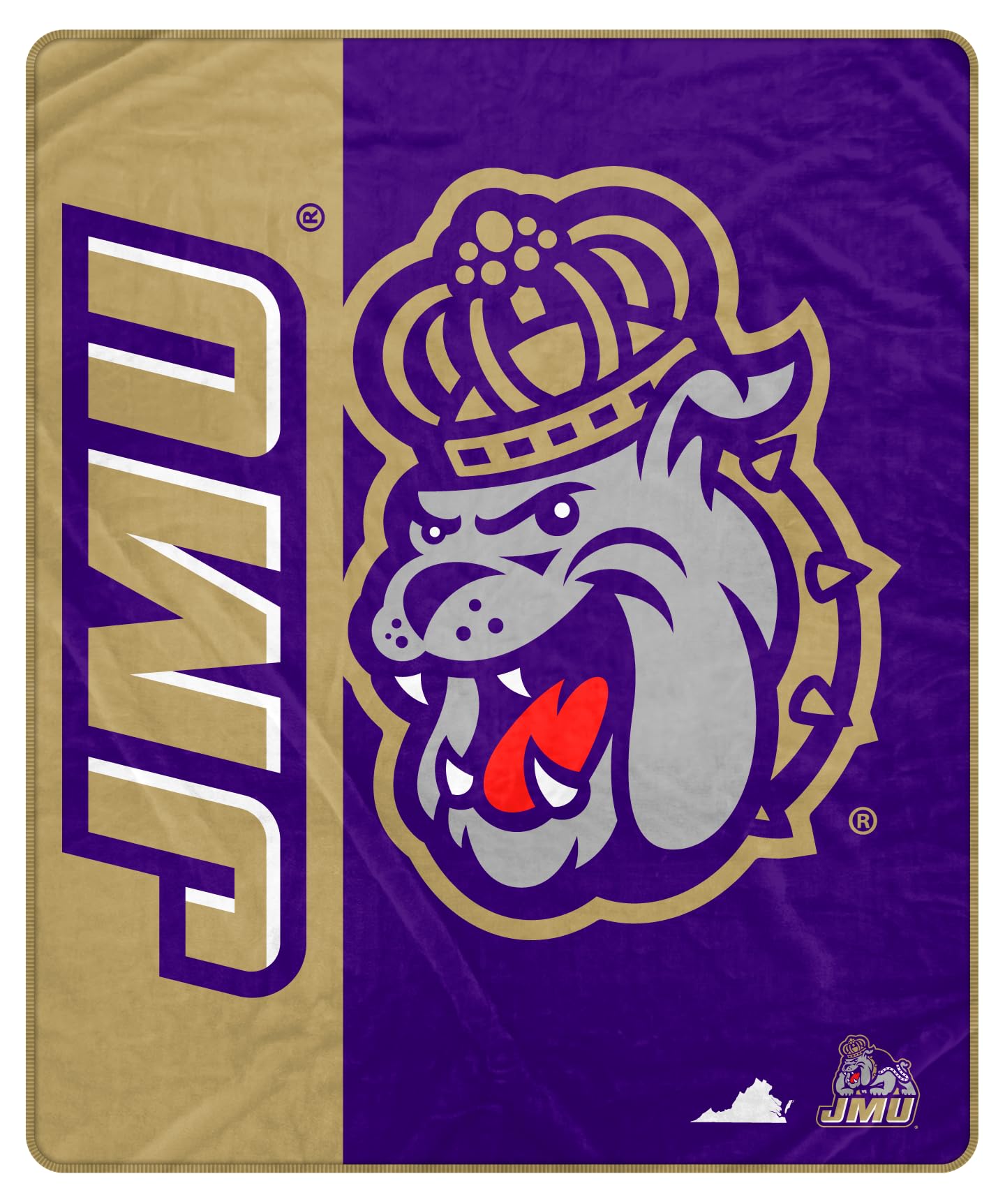 Proformance Home NCAA James Madison Dukes Endzone Ultra Soft Tailgate Throw - Sports Gifts, Sports Memorabilia, Sports Collectibles, Fan Shop