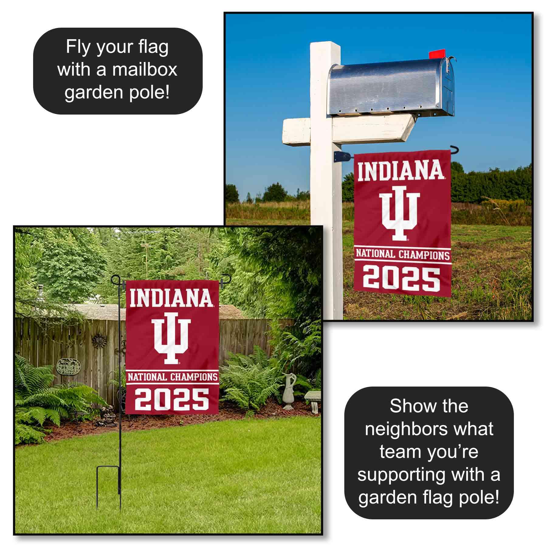 Indiana Hoosiers 2025 National Champions Garden Banner Flag - Sports Gifts, Sports Memorabilia, Sports Collectibles, Fan Shop
