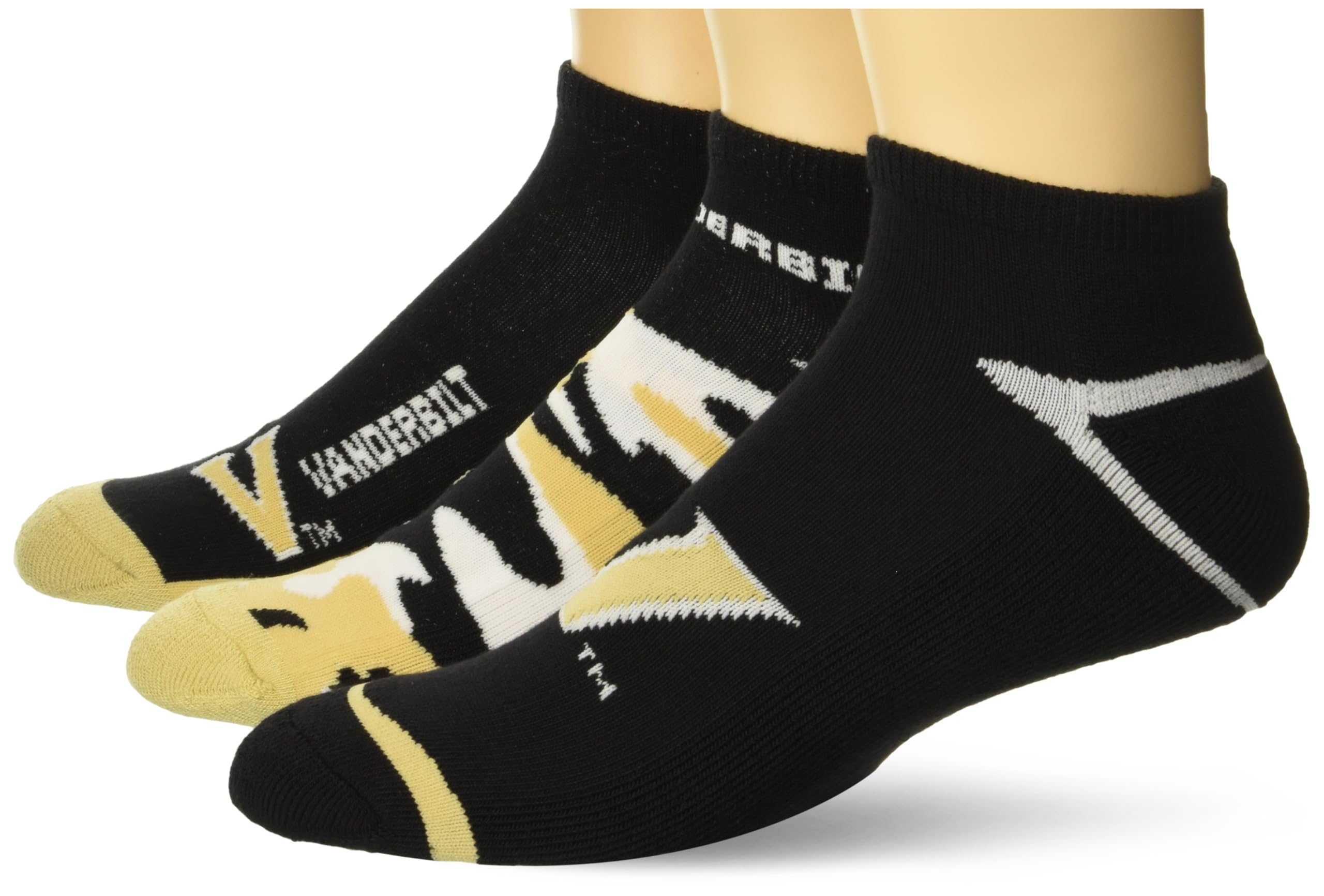 For Bare Feet NCAA Vanderbilt Commodores CAMO BOOM 3 Pack Ankle Sock Team Colors Large - Sports Gifts, Sports Memorabilia, Sports Collectibles, Fan Shop