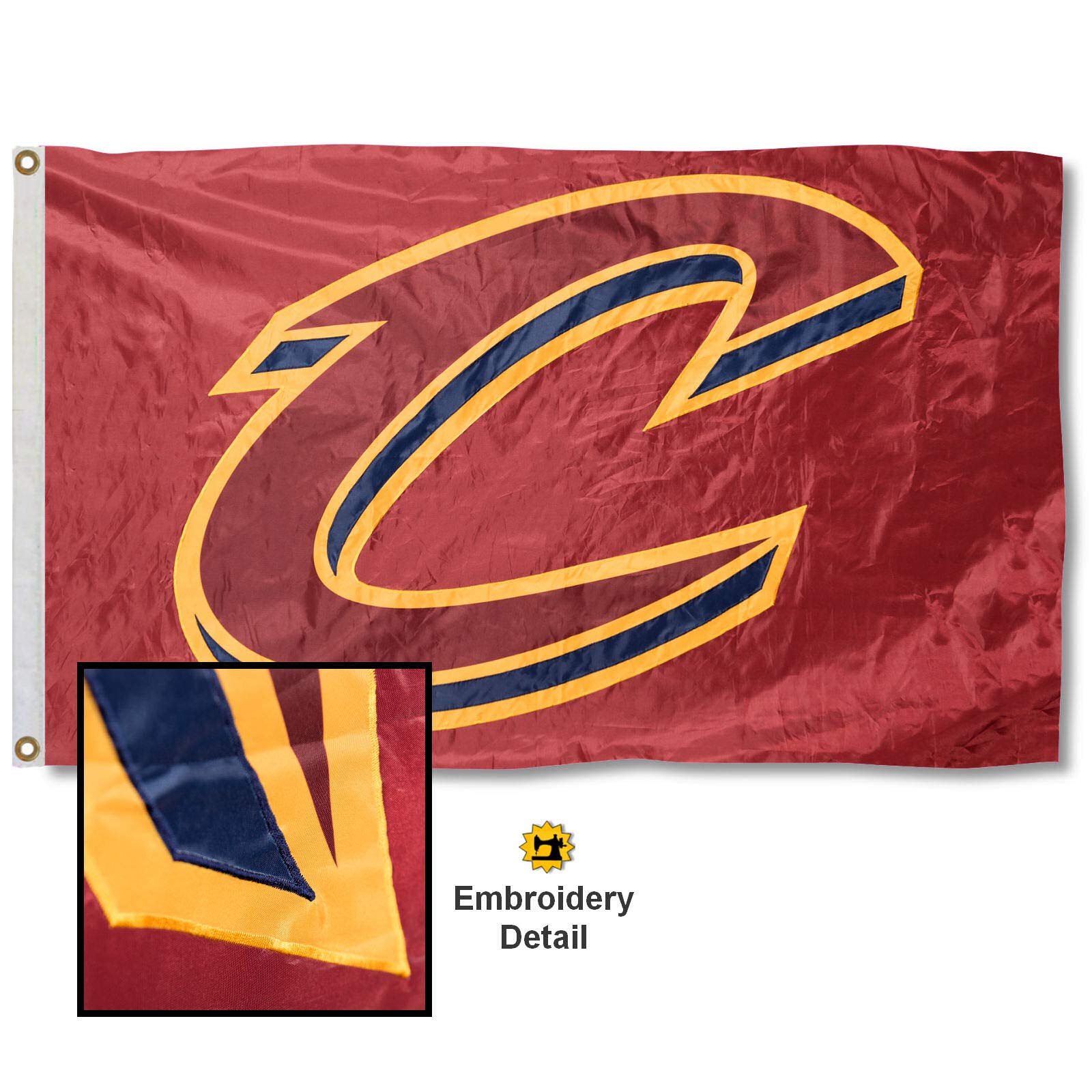 WinCraft Cleveland Cavaliers Applique and Embroidered Flag - Sports Collectibles, Sports Memorabilia, Sports Fan Shop, Sports Gifts