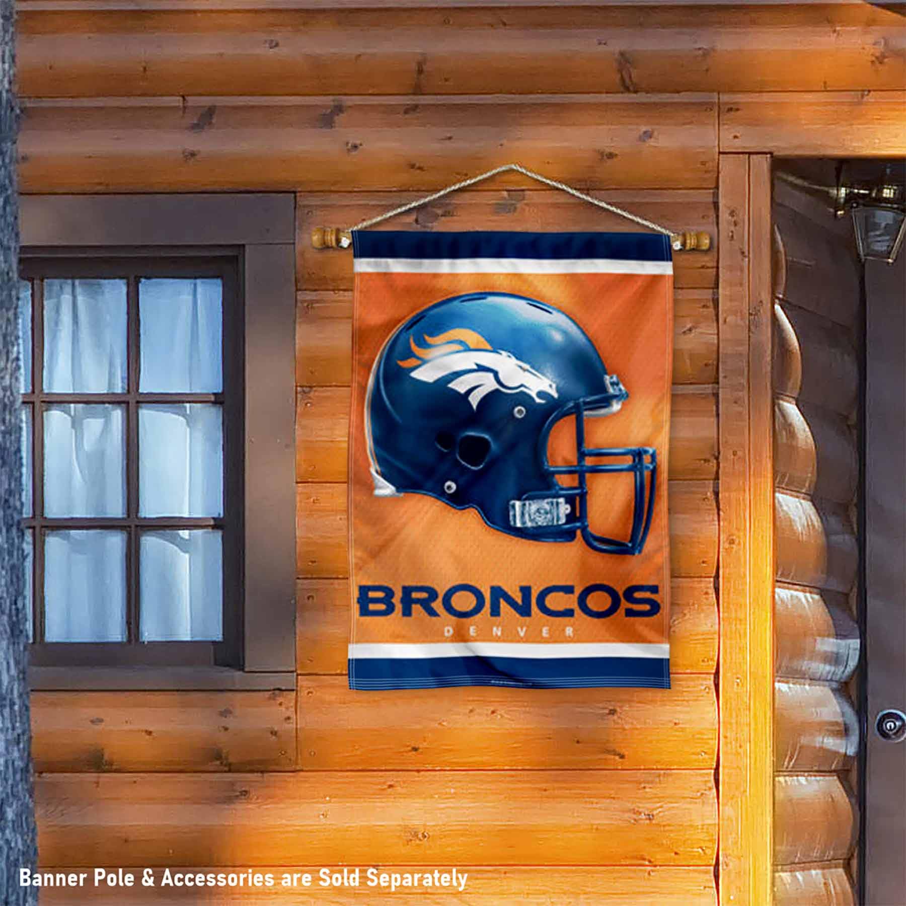 WinCraft Denver Broncos Primary Helmet Logo Double Sided Banner Flag - Sports Collectibles, Sports Memorabilia, Sports Fan Shop, Sports Gifts