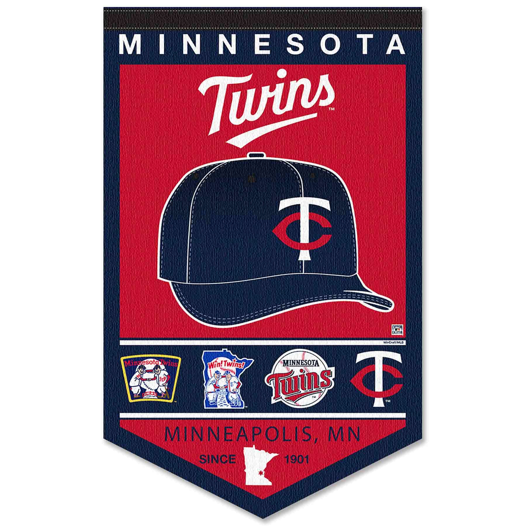 WinCraft Minnesota Twins Heritage History Banner Pennant - Sports Collectibles, Sports Memorabilia, Sports Fan Shop, Sports Gifts