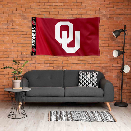 College Flags & Banners Co. Oklahoma Sooners Printed Header 3x5 Foot Banner Flag - Sports Collectibles, Sports Memorabilia, Sports Fan Shop, Sports Gifts